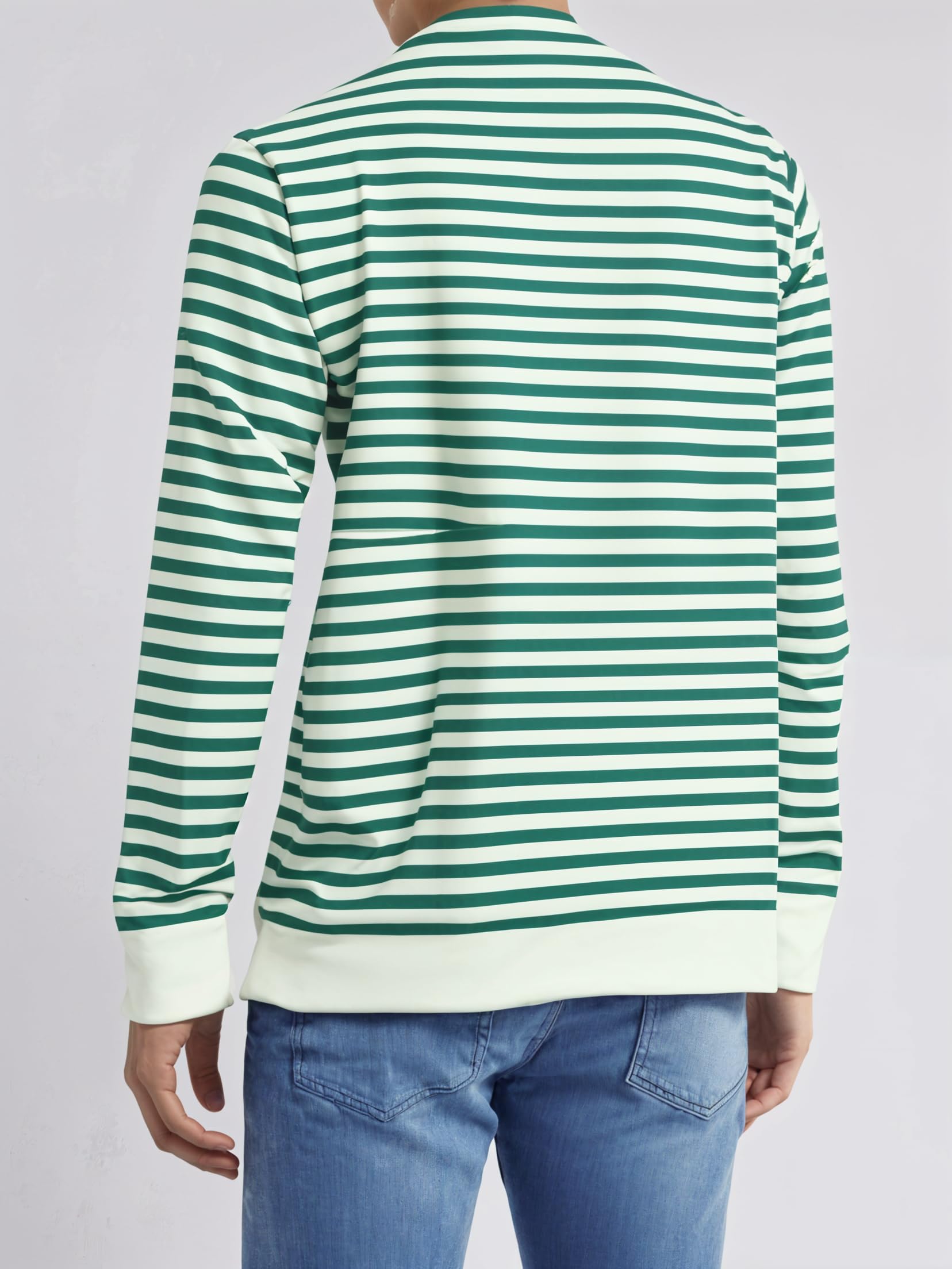 Mack Jonney Men Striped Full Sleeve T Shirt - Green - Image 4