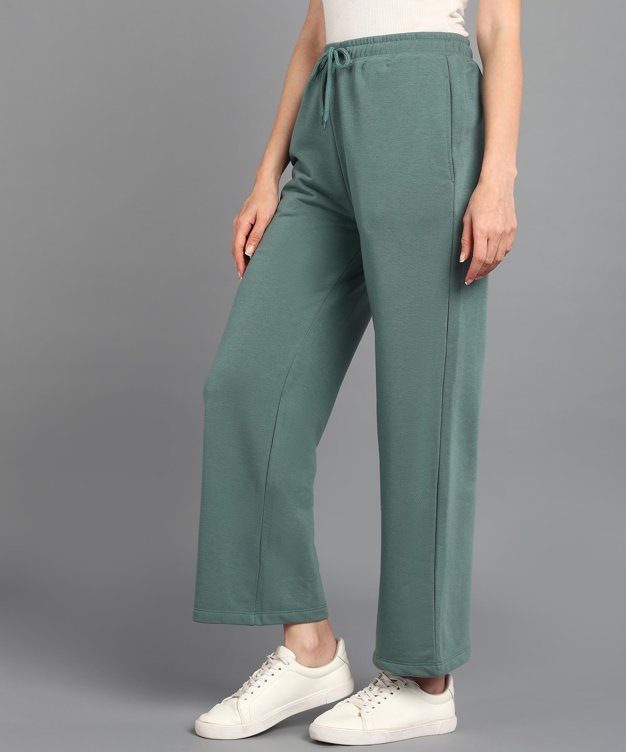 Alan Jones Clothing Women's Wide Leg Track Pants - Green - Image 3