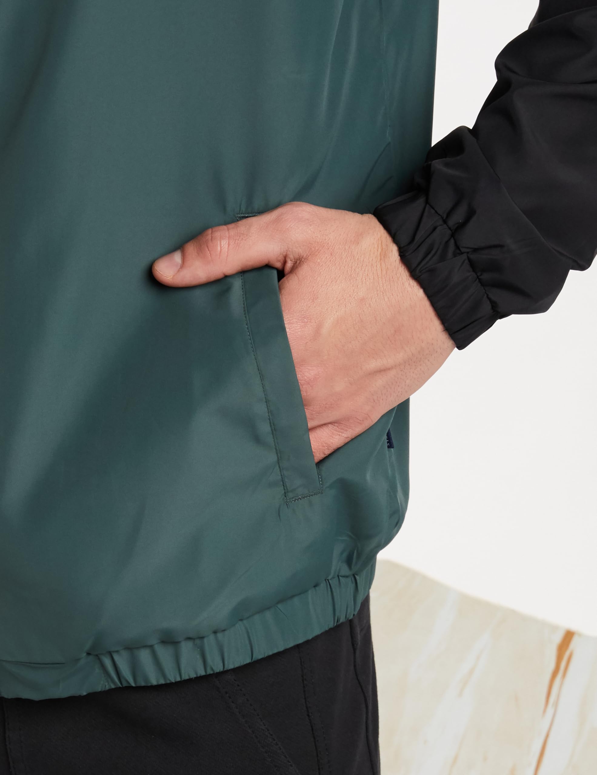 Amazon Men's Light Weight Lined Jacket - Black Dark Green - Image 5