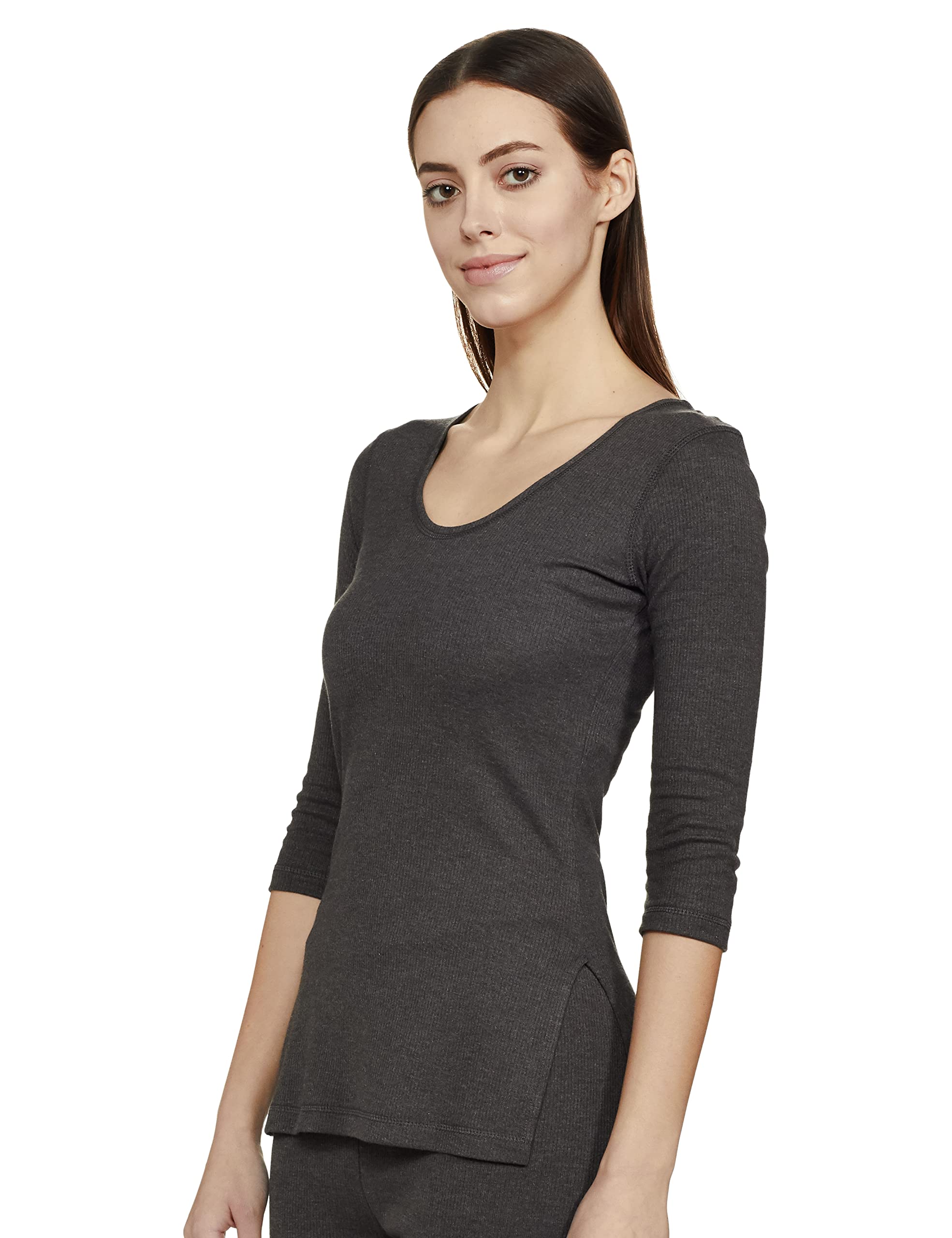 Symbol Women Casual Slim Thermal Top - Grey - Image 4