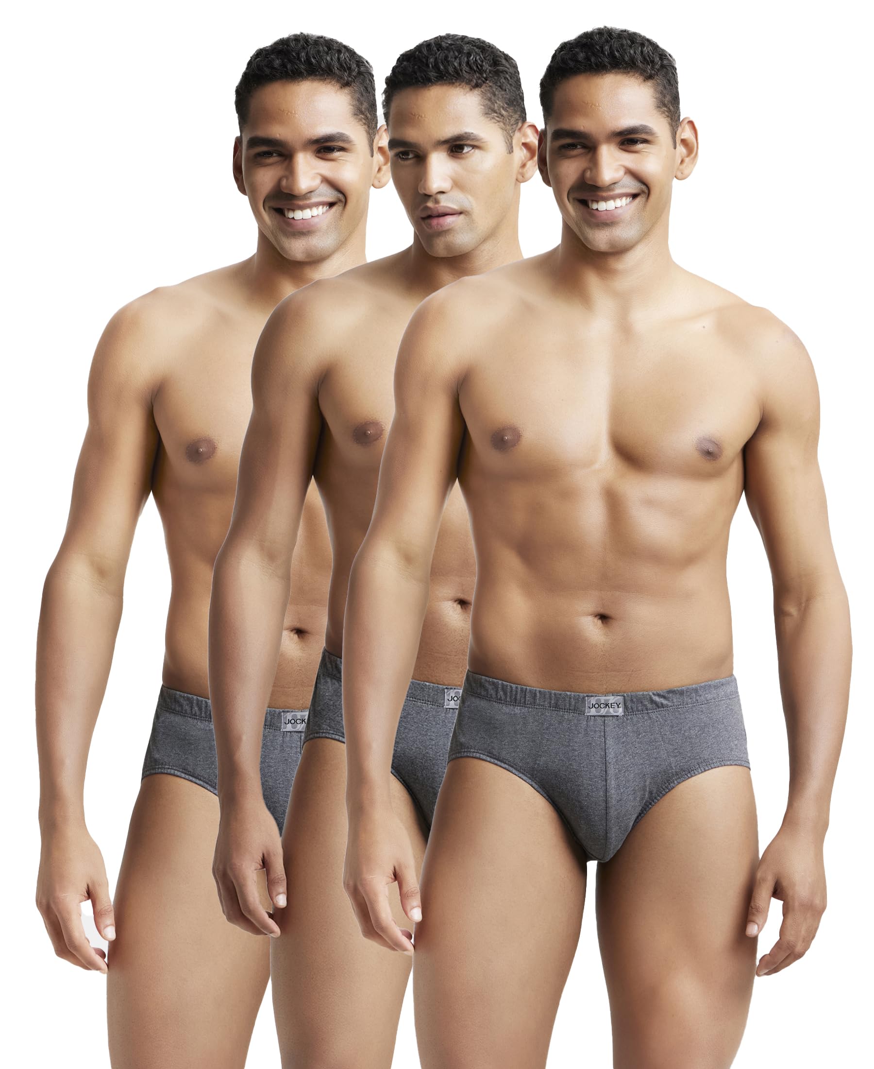 Jockey Men's Cotton Briefs - Charcoal Melange