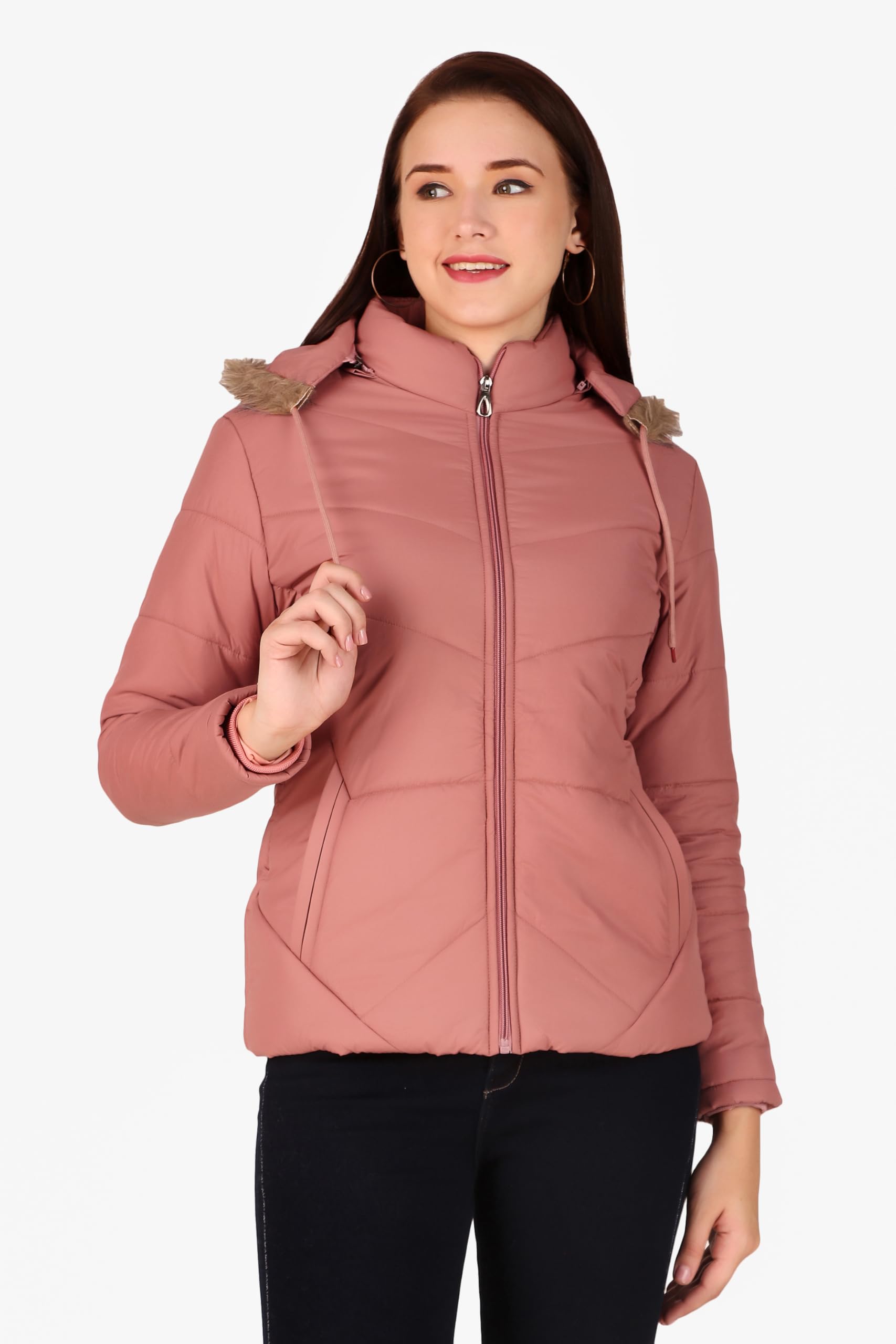 Brazo Puffer Bomber Jacket for Women - Hooded - Image 2