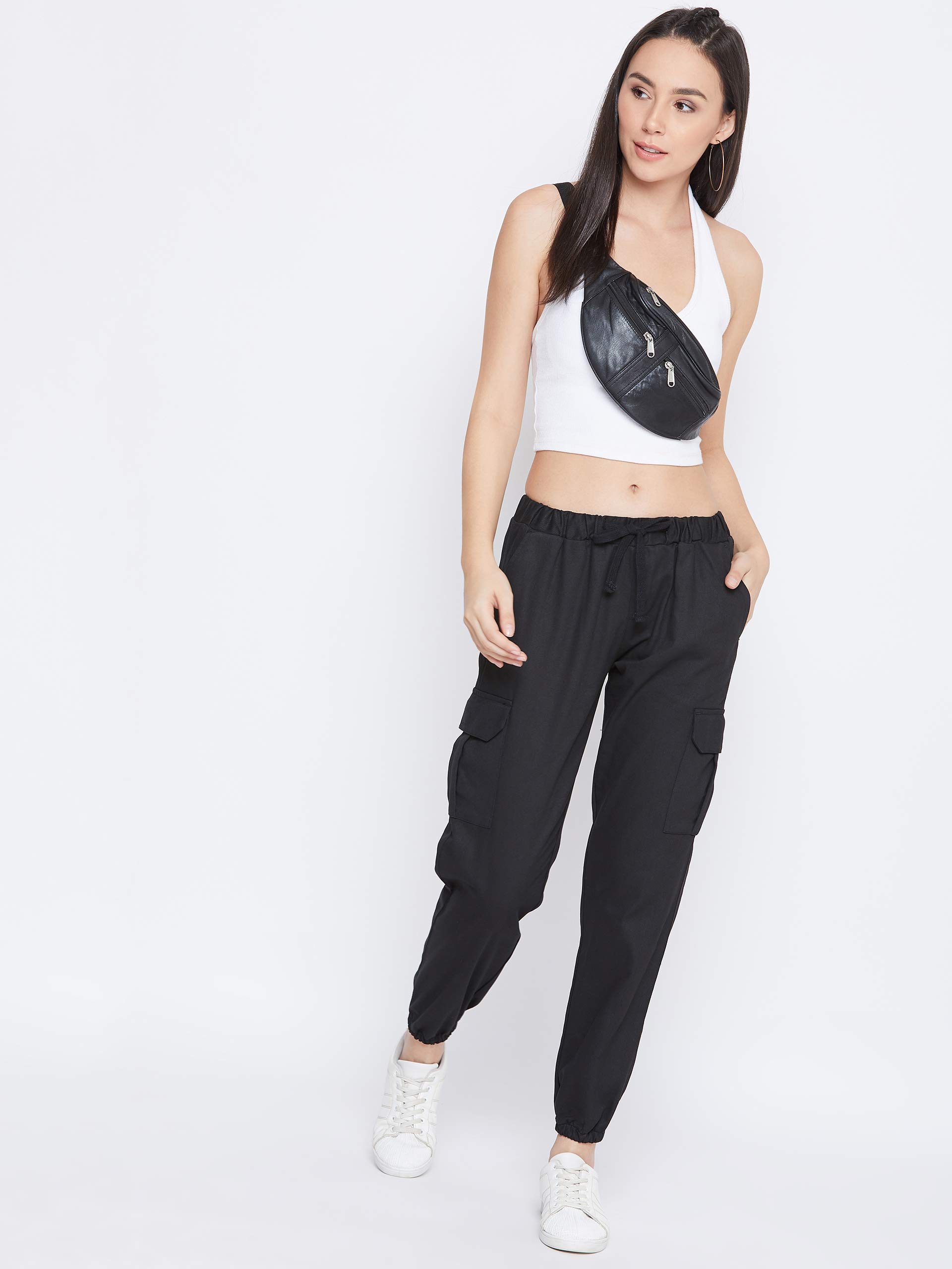 Q-rious Women's Relaxed Mid Rise Pants - Black - Image 2