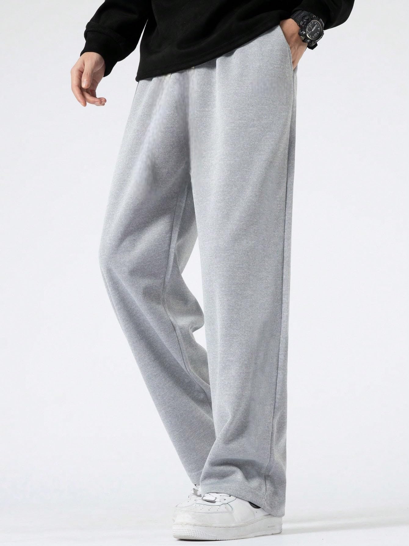 dockstreet Men's Grey Casual Cotton Joggers - Image 3
