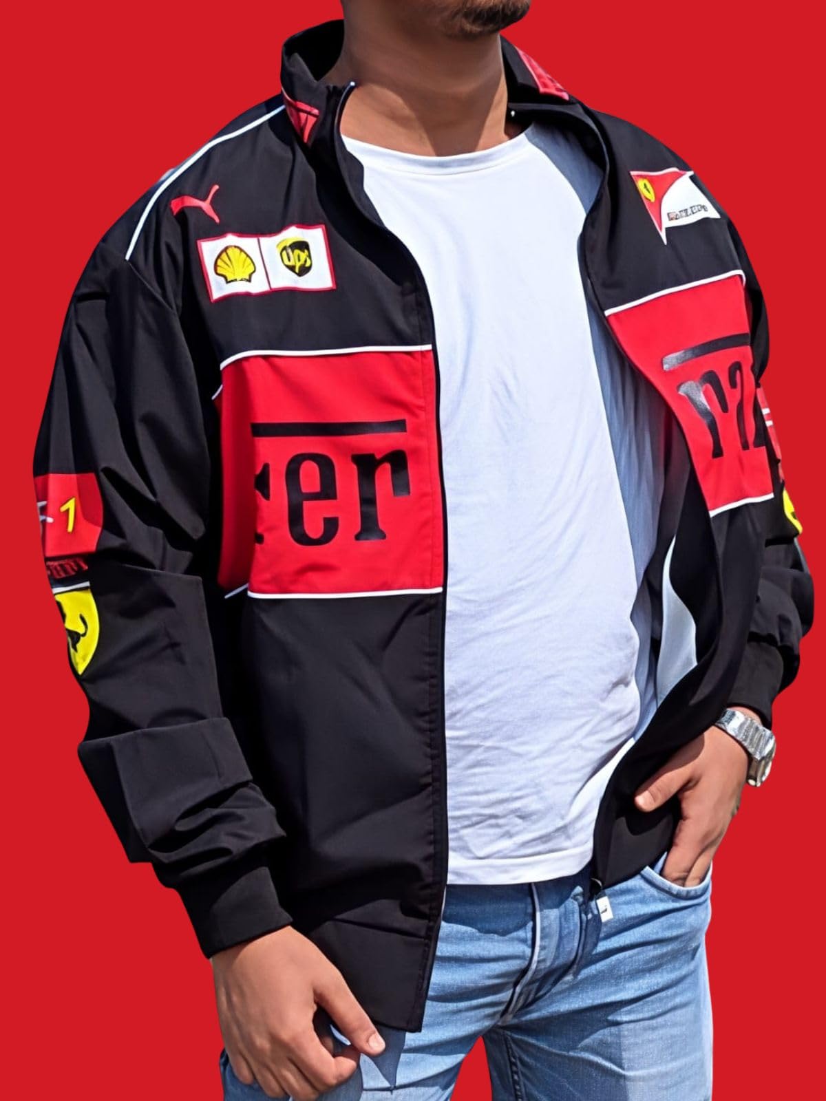 DRIP F1 Men's Racing Jacket - Black - Image 3