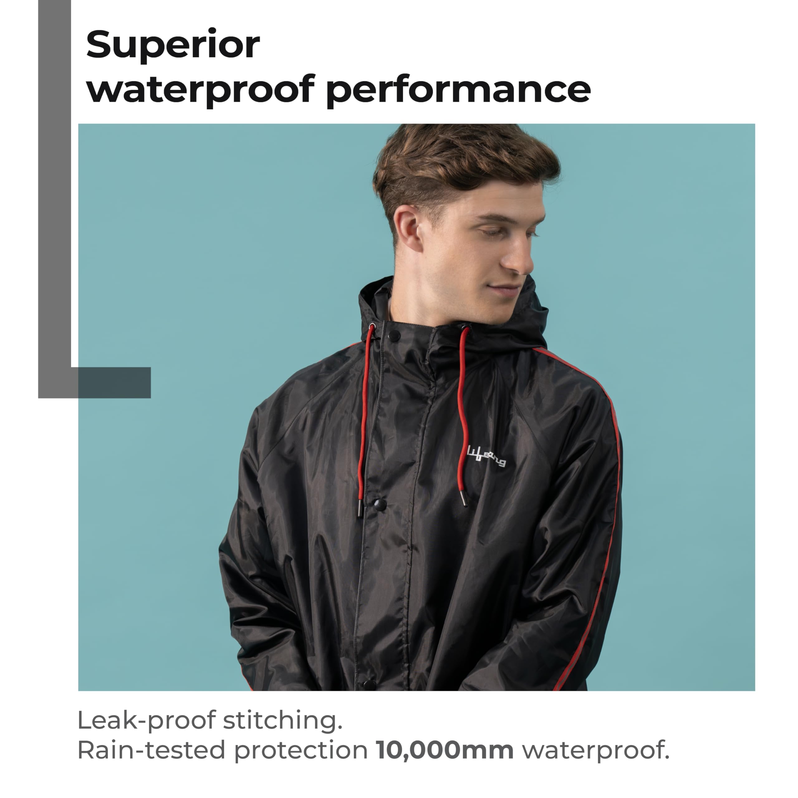 Lifelong Men's Waterproof Reversible Raincoat - Image 5