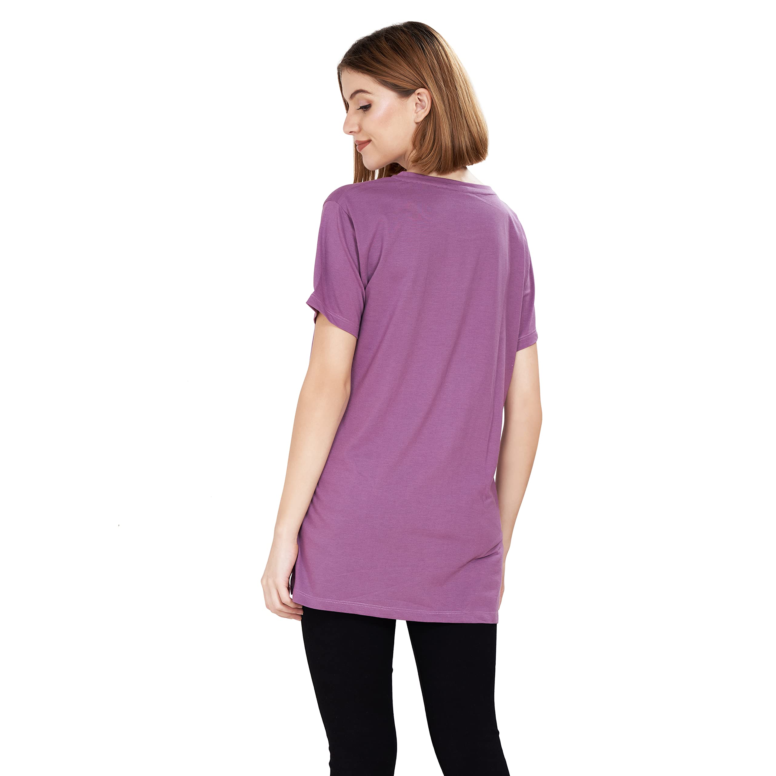 WEET Cotton Women's Printed T-Shirt - Purple - Image 4
