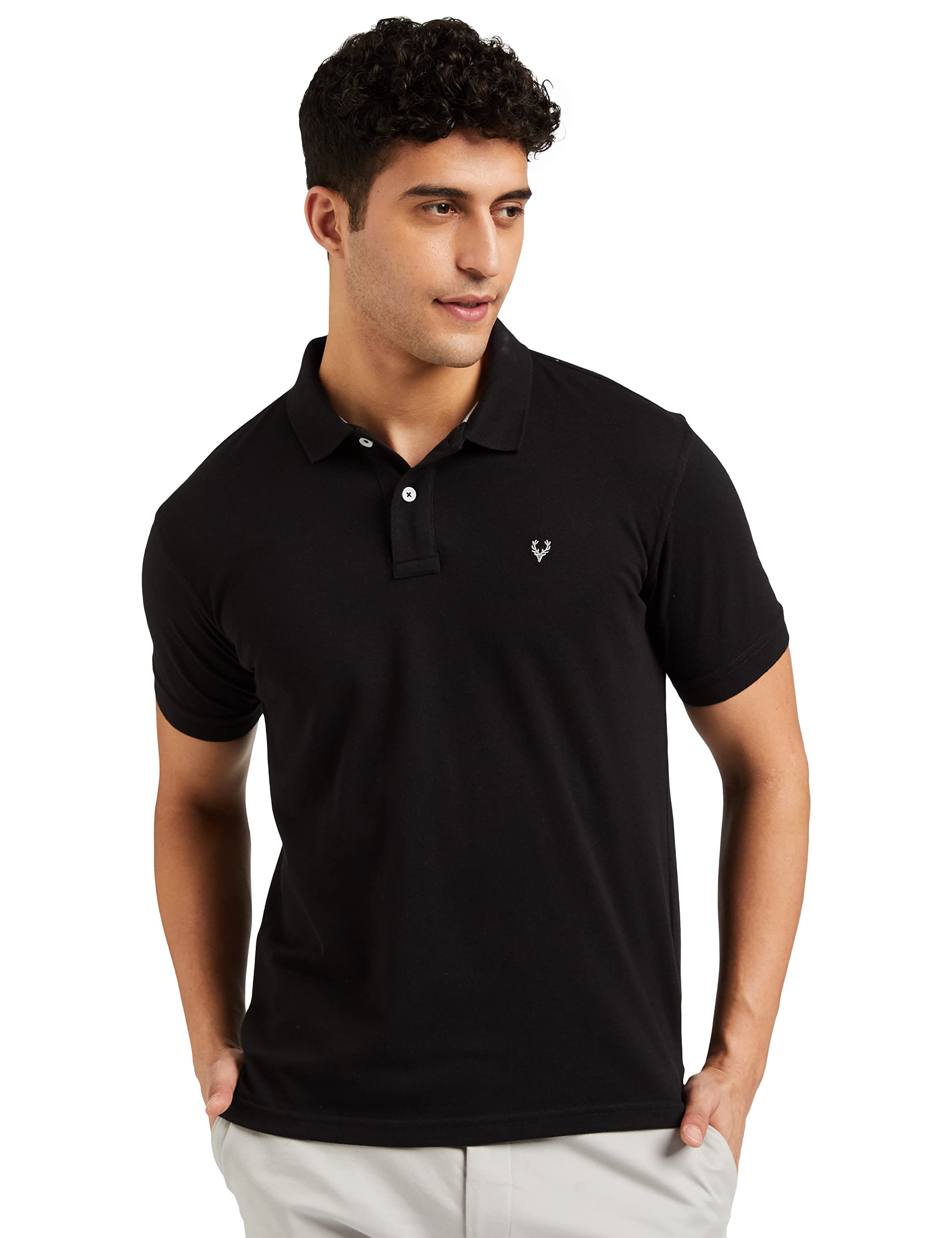 Allen Solly Men Polo T-Shirt - Jet Black