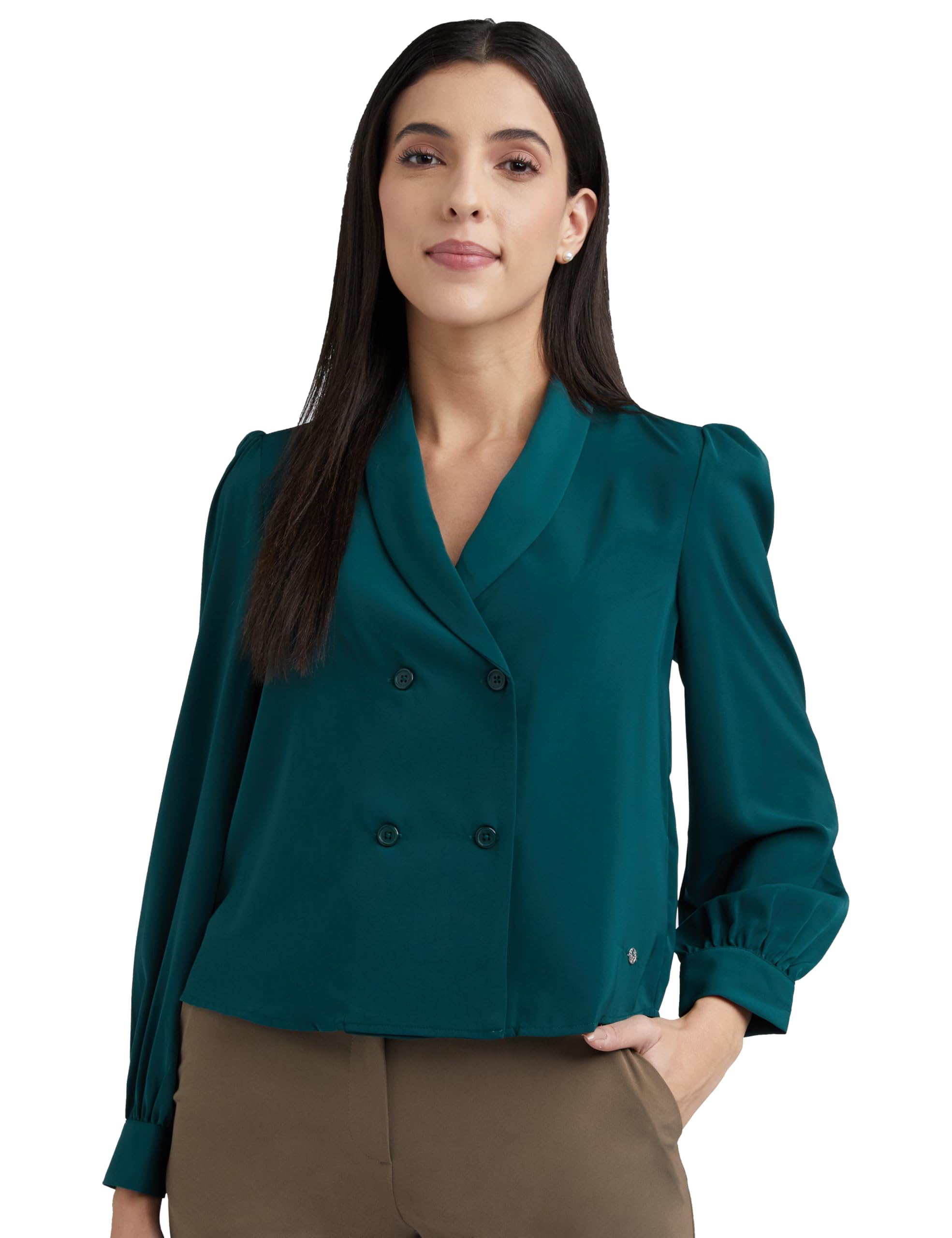 Allen Solly Women Regular Fit Blouse - Green