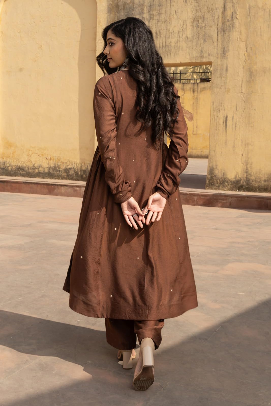 ANNI Women Kurta with Pant and Dupatta - Brown - Image 2