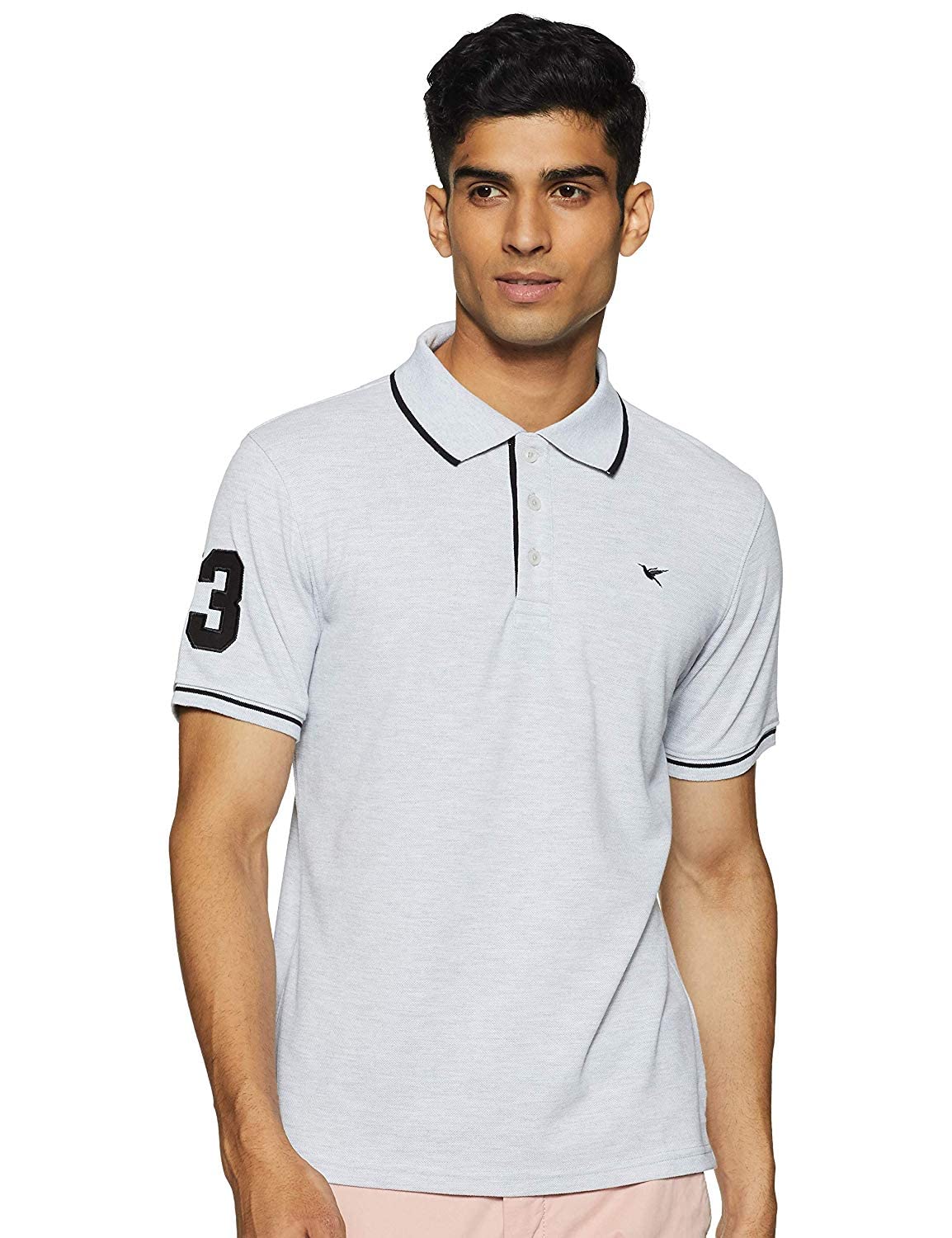 Deniklo Men's Polo T-Shirt - Ecru Melange