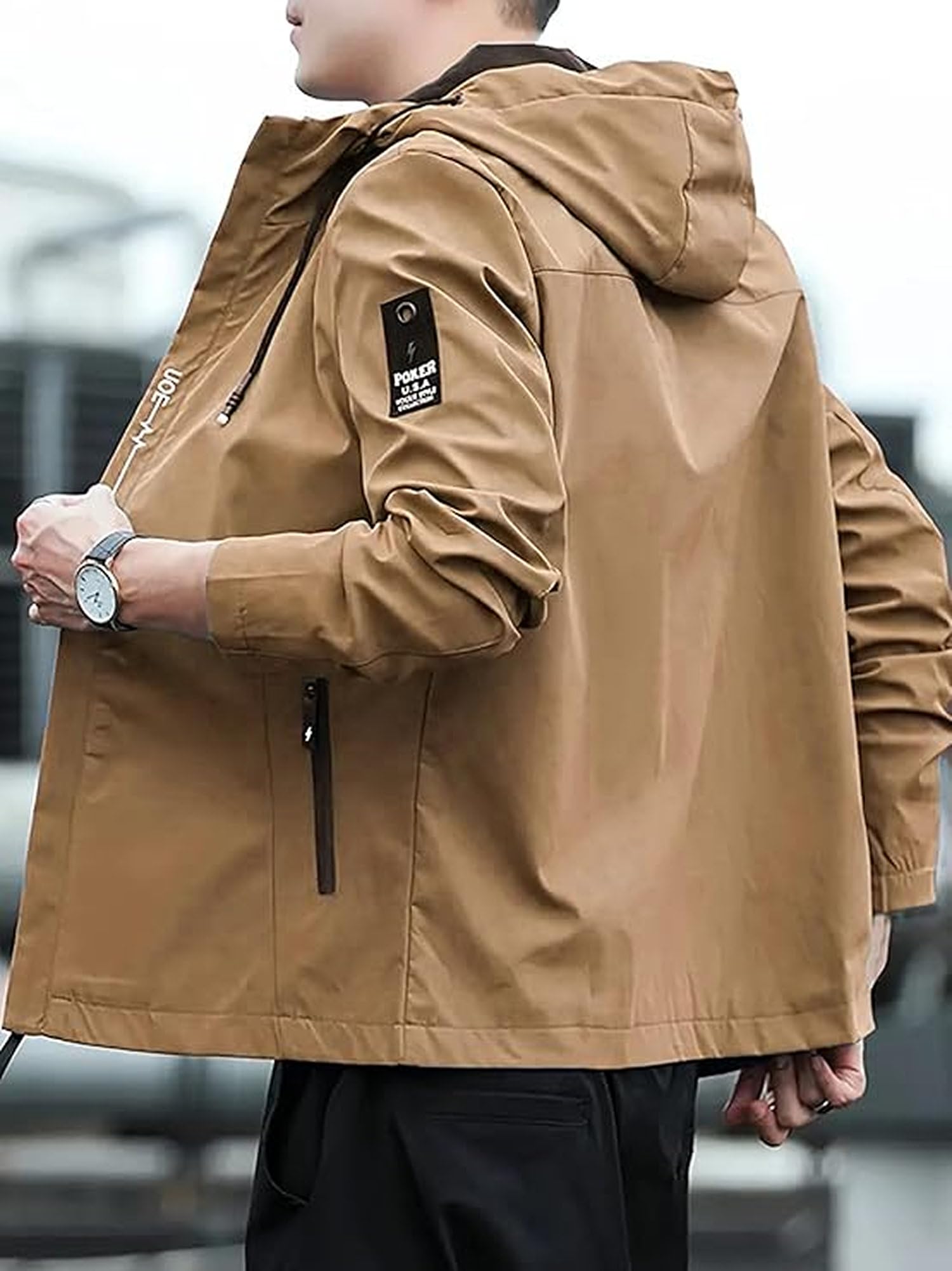 Lymio Men's Khaki Bomber Jacket - Image 4