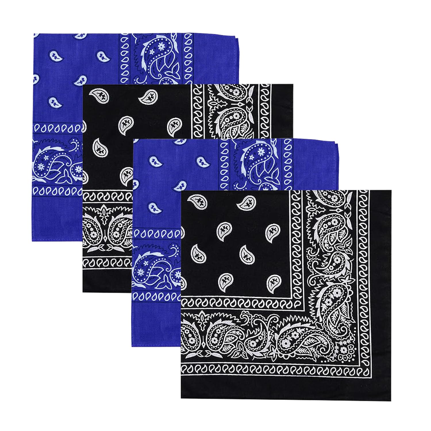 DIKHAWA Unisex Cowboy Bandana - Black & Royal Blue