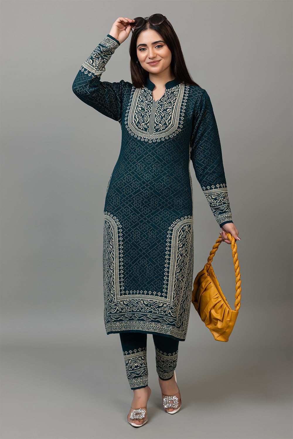 ColorChakra Woolen Kurta Palazzo Set for Women - Image 5