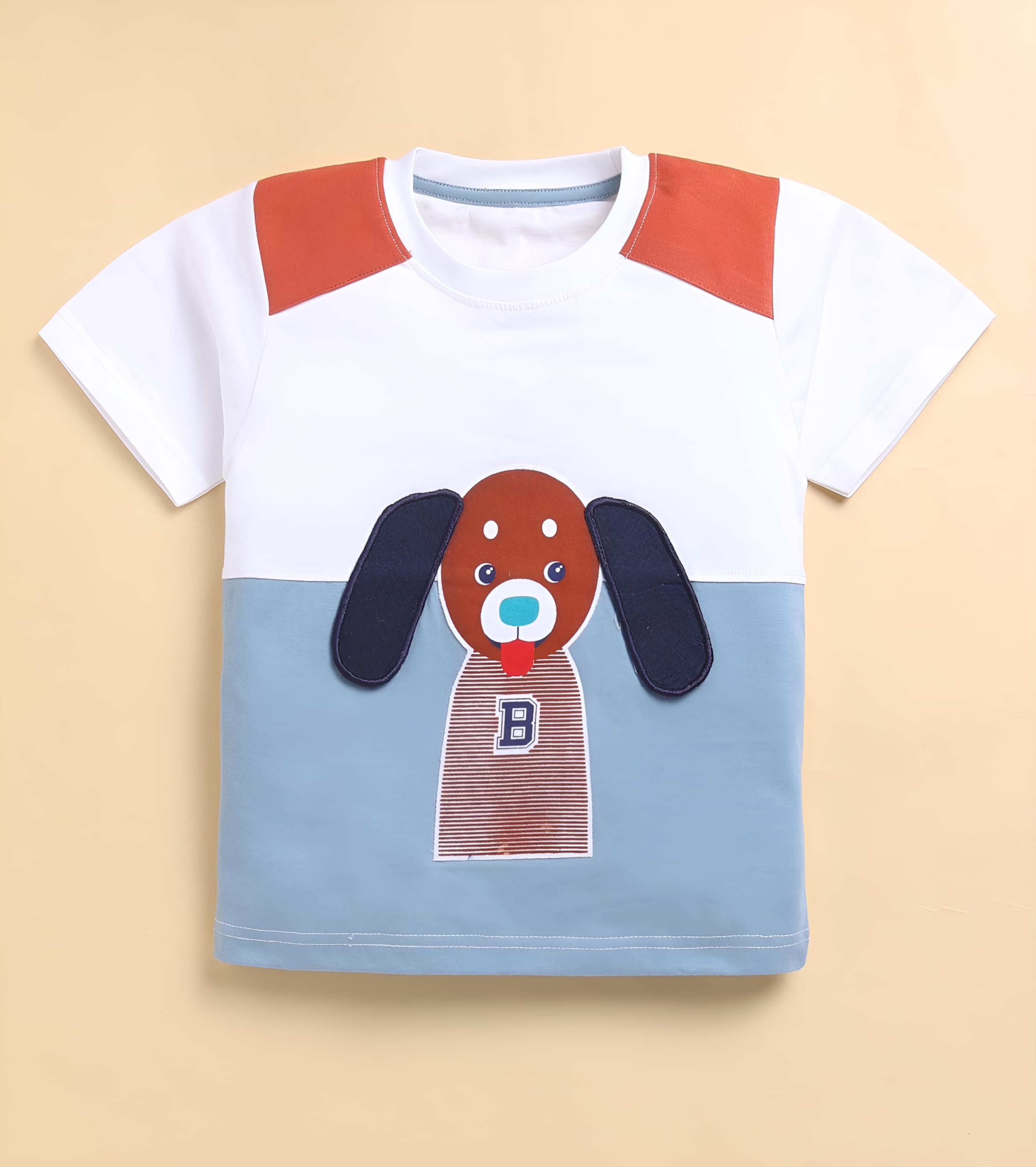 Toonyport Kids Dog Print Tee & Shorts Set - White & Orange - Image 4