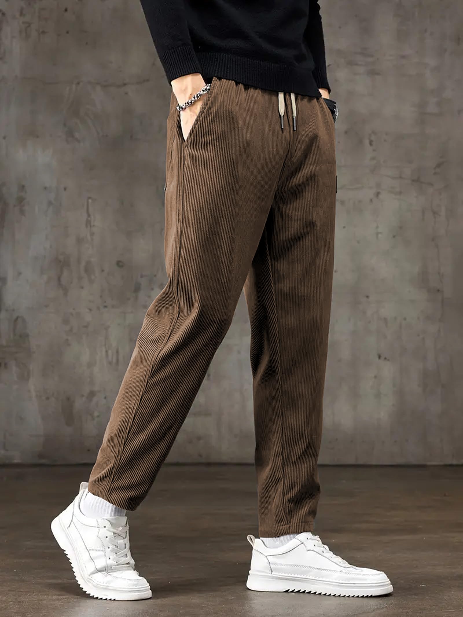 Samfor Men's Corduroy Pants - Coffee - Image 2
