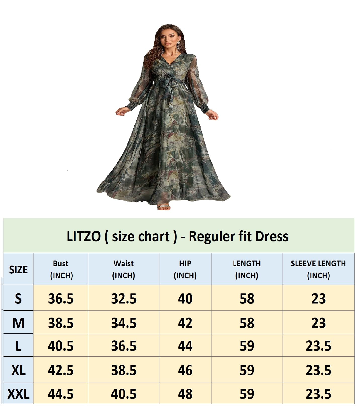 LITZO Women's A-Line Maxi Dress - Green - Image 5