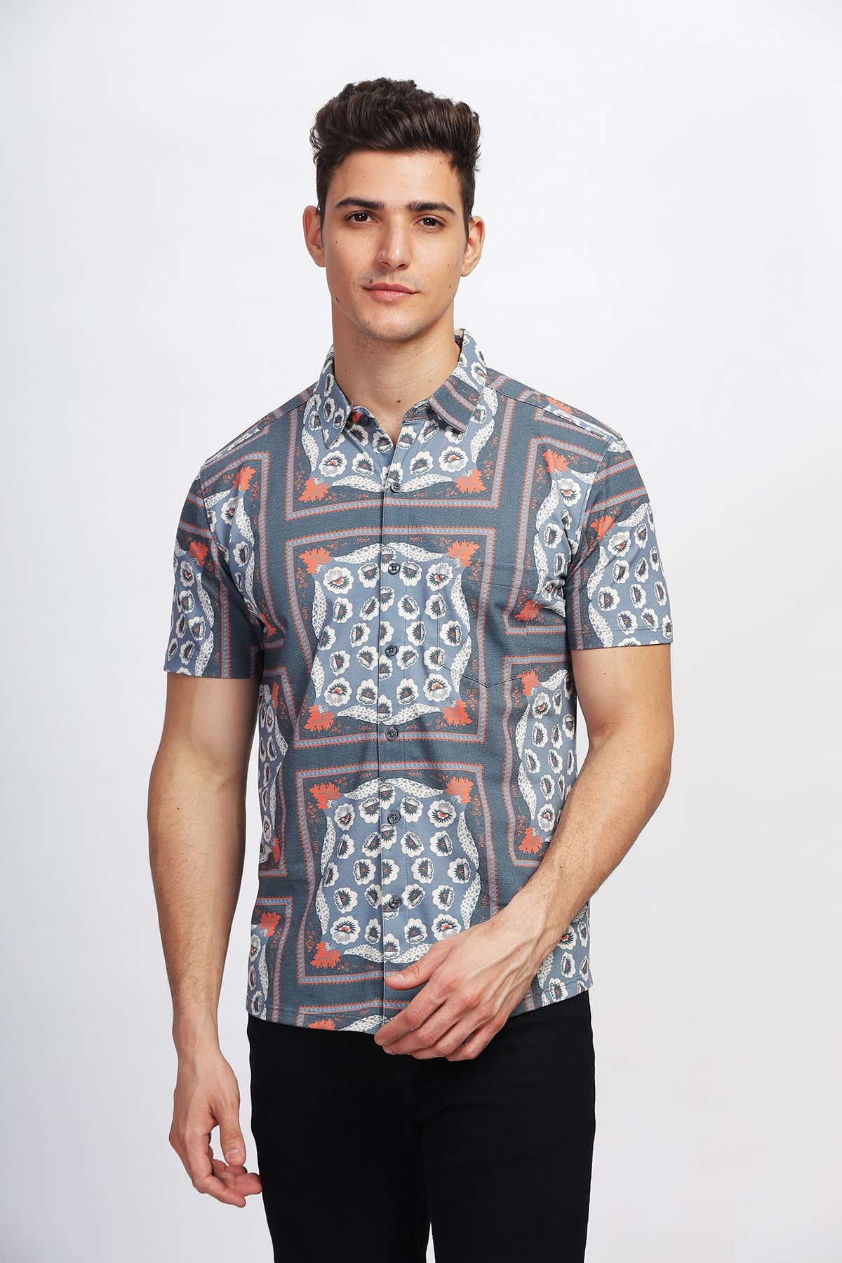 BULLMER Men's Grey Printed Shirt - Image 3