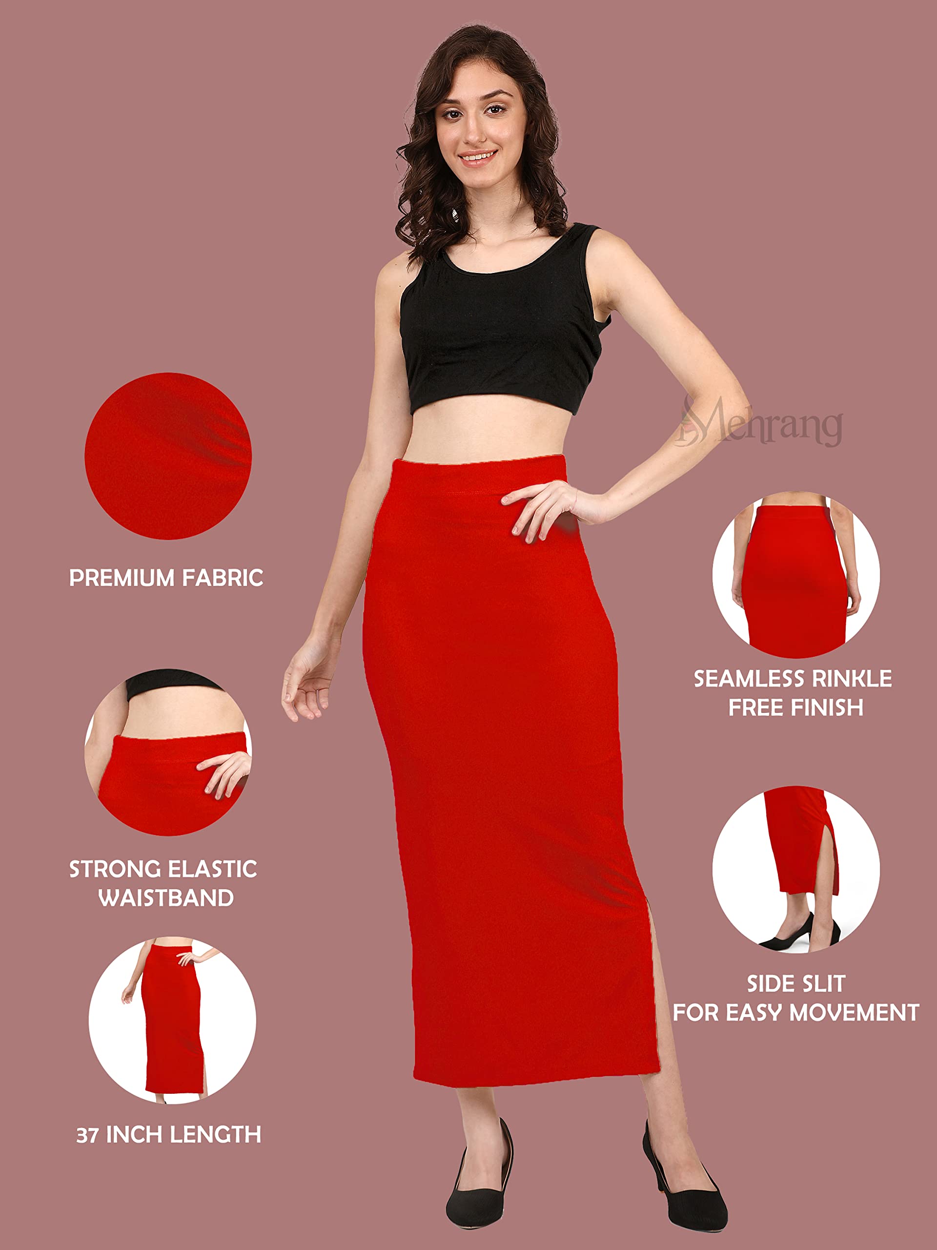 Mehrang Red Saree Shapewear for Women - Image 2