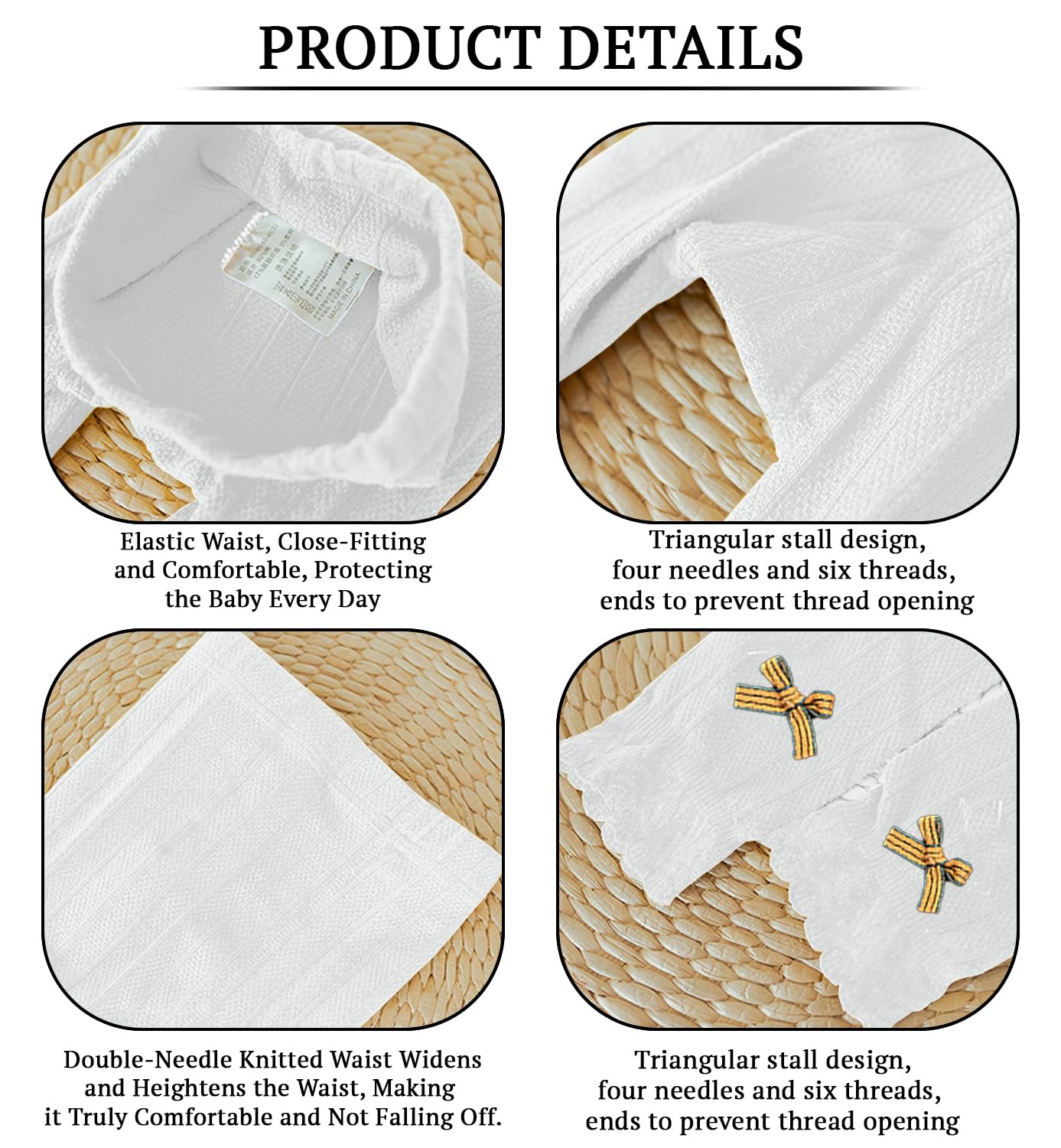 SYGA Girls Cotton Lace Leggings - White - Image 5