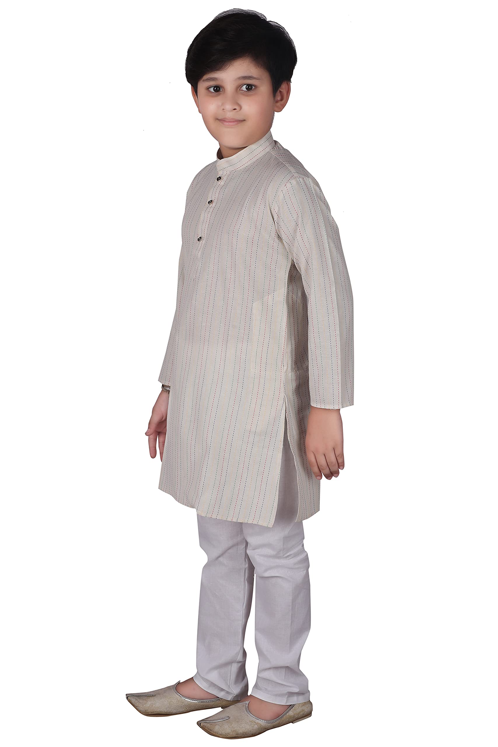 Pro-Ethic Boy Cotton Kurta Pajama - Cream - Image 4