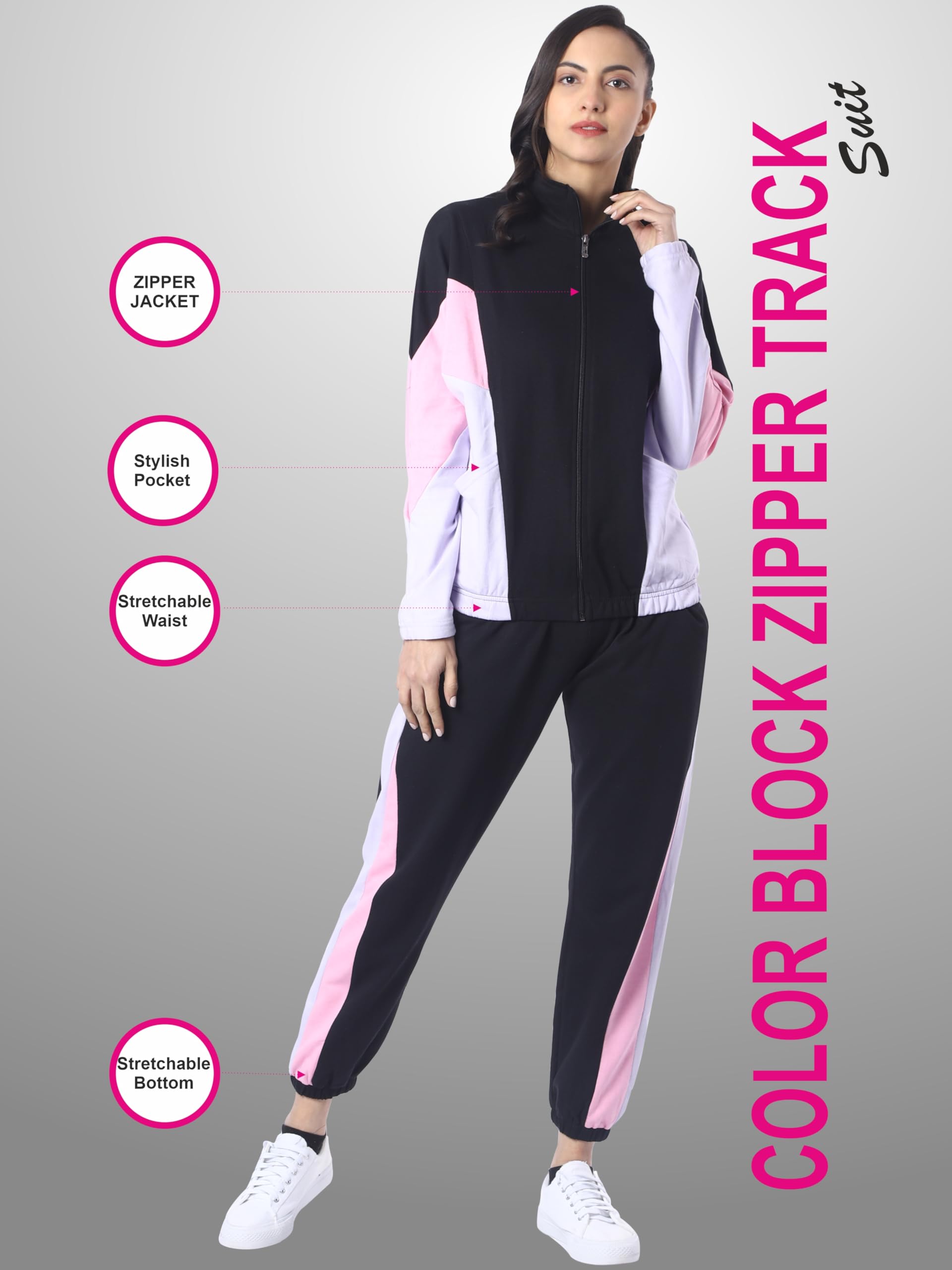 London Hills Pink Track Suit for Women - Image 4