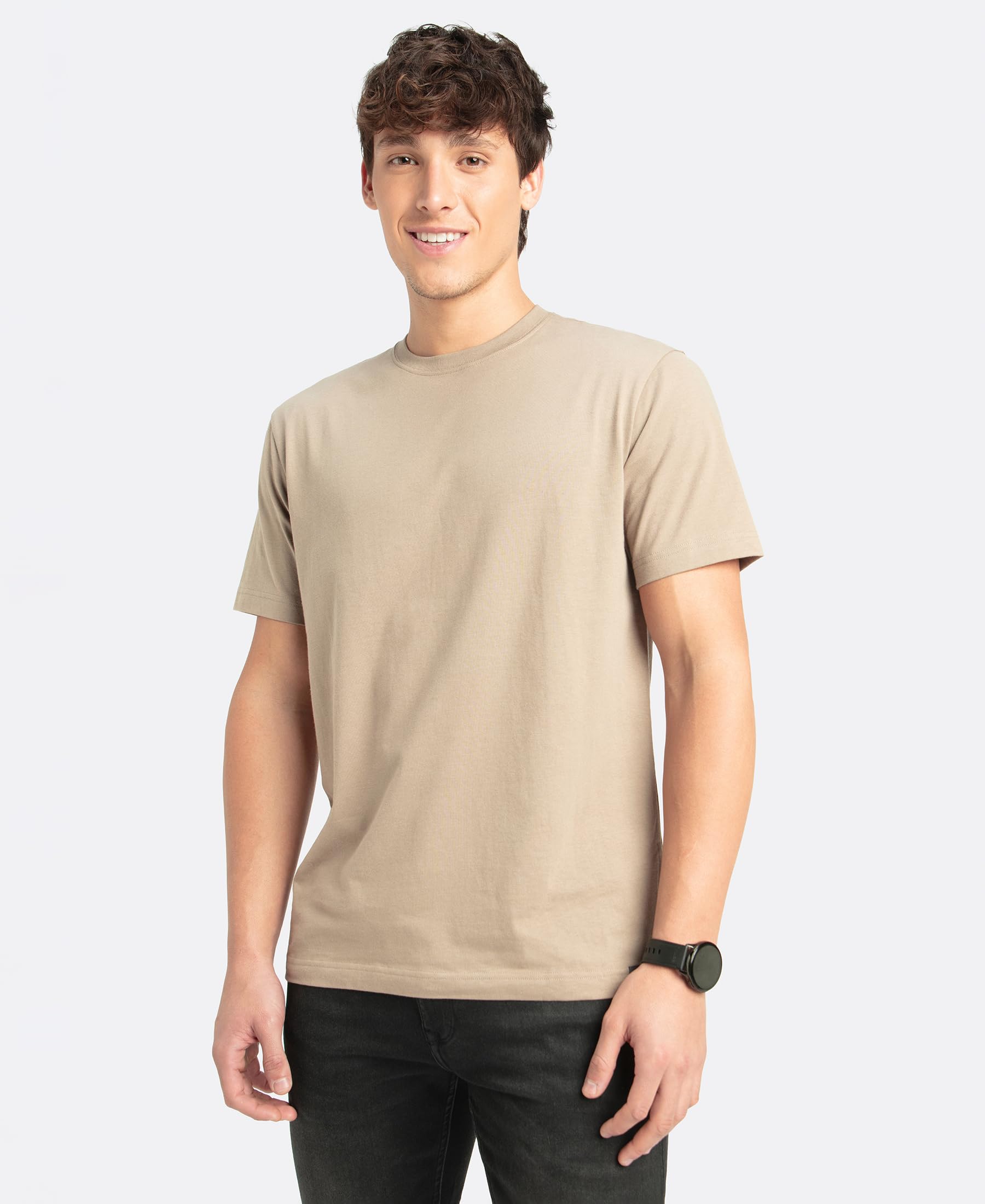 Jockey Men's Round Neck T-Shirt - Desert Taupe - Image 5