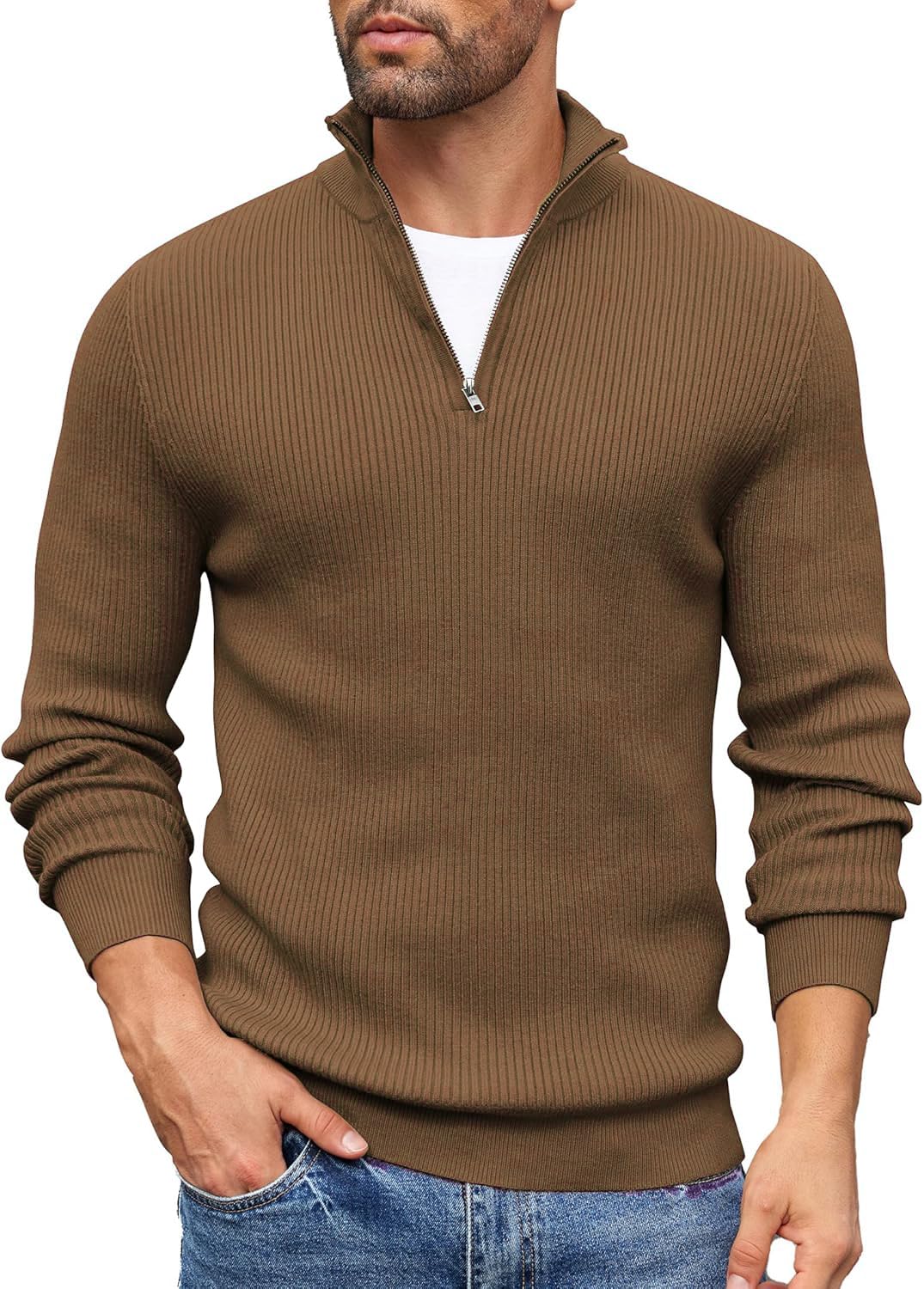 DENIMHOLIC Men's Brown Sweater
