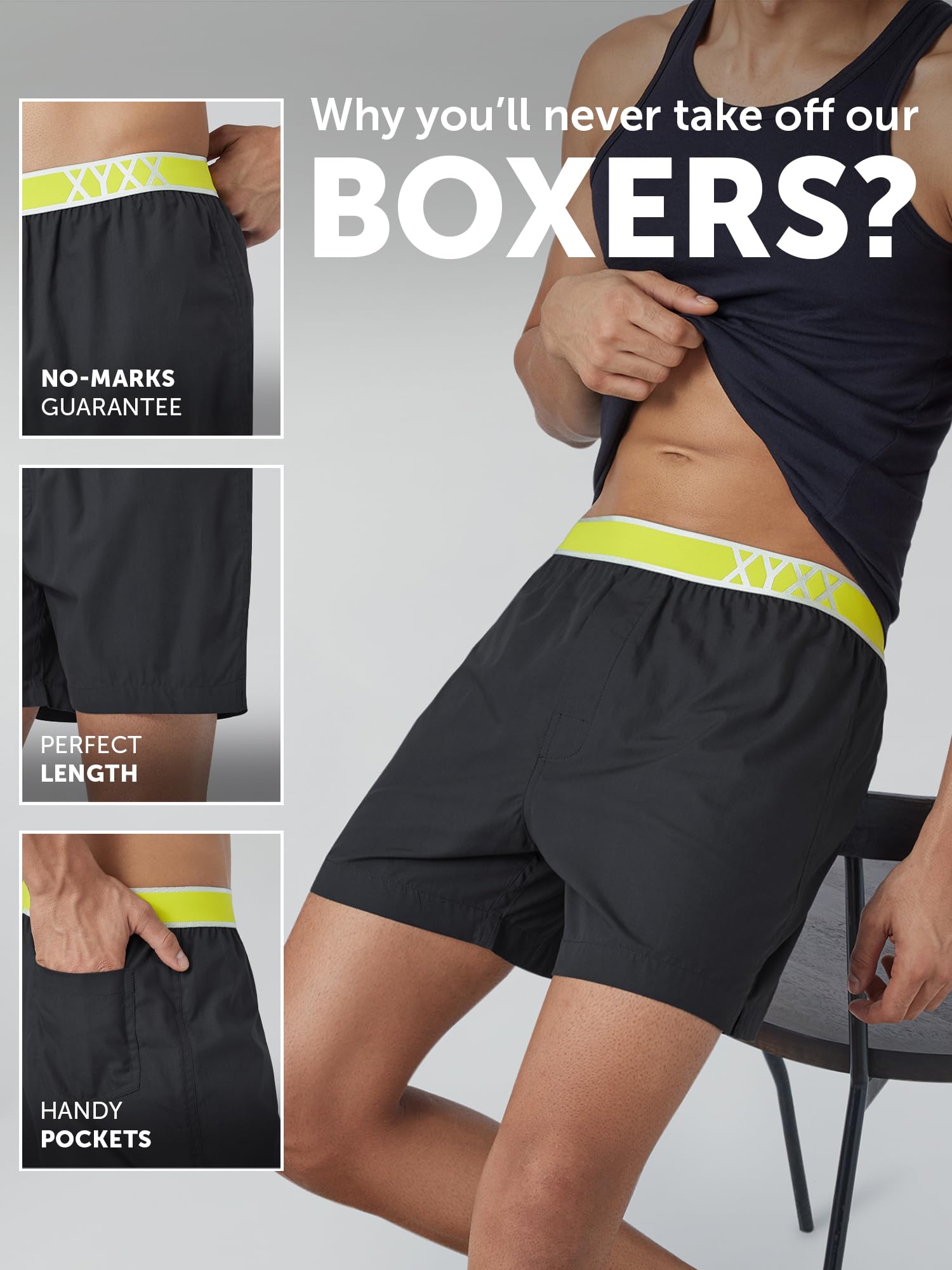 XYXX Men Combed Cotton Innerboxers - Storm Grey - Image 2