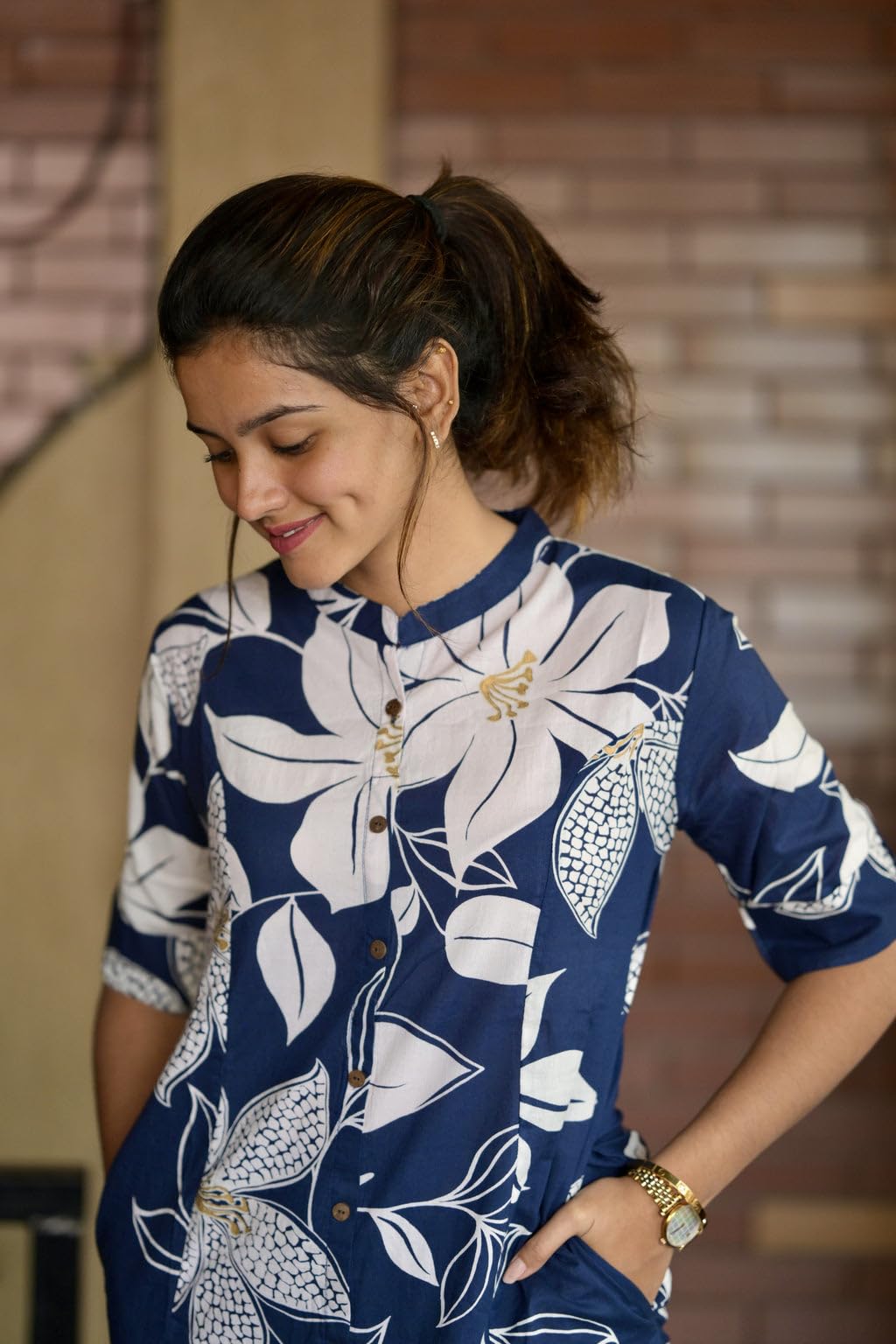 Sunoni Blue Rayon Viscose Kurta Set for Women - Image 5