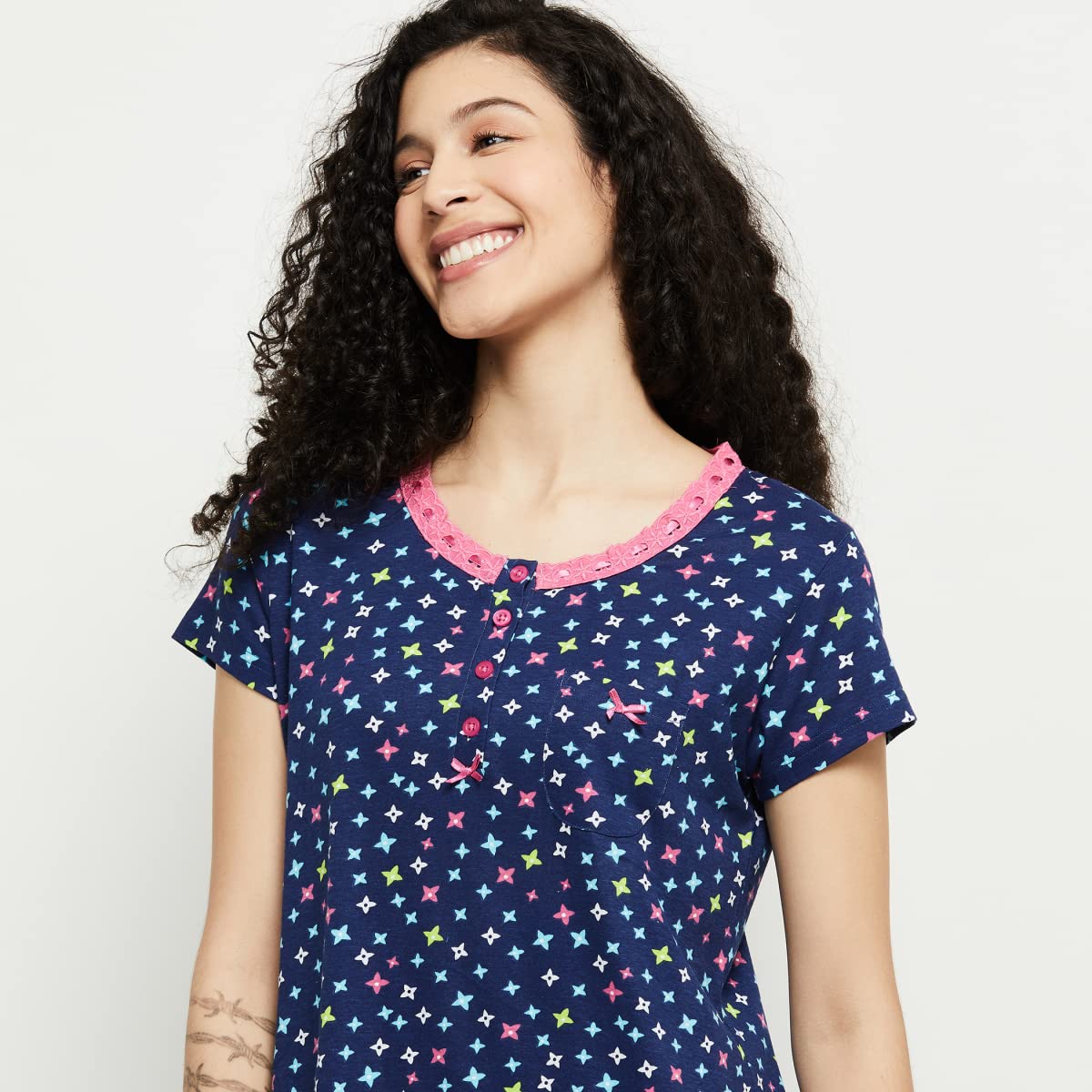 Max Women Night Dress - Dark Blue - Image 4