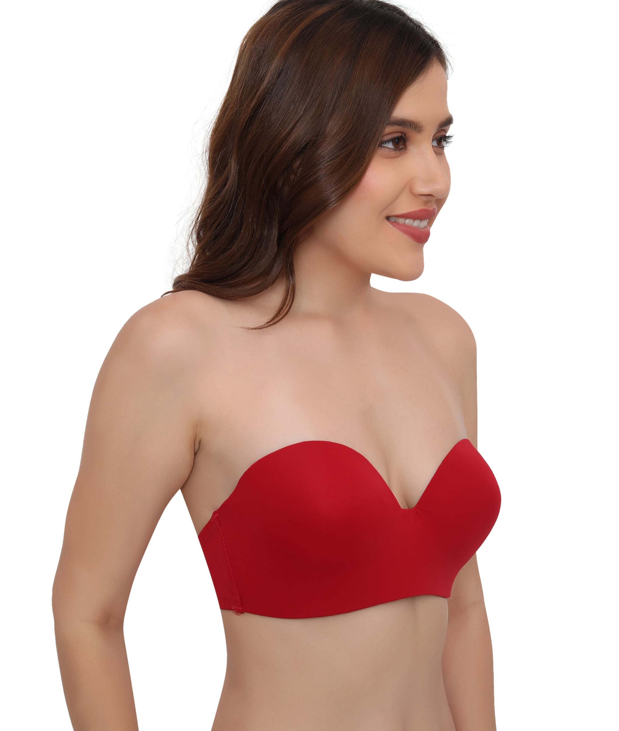 PLUMBURY Strapless Multiway Underwire Bra for Women - Maroon - Image 2