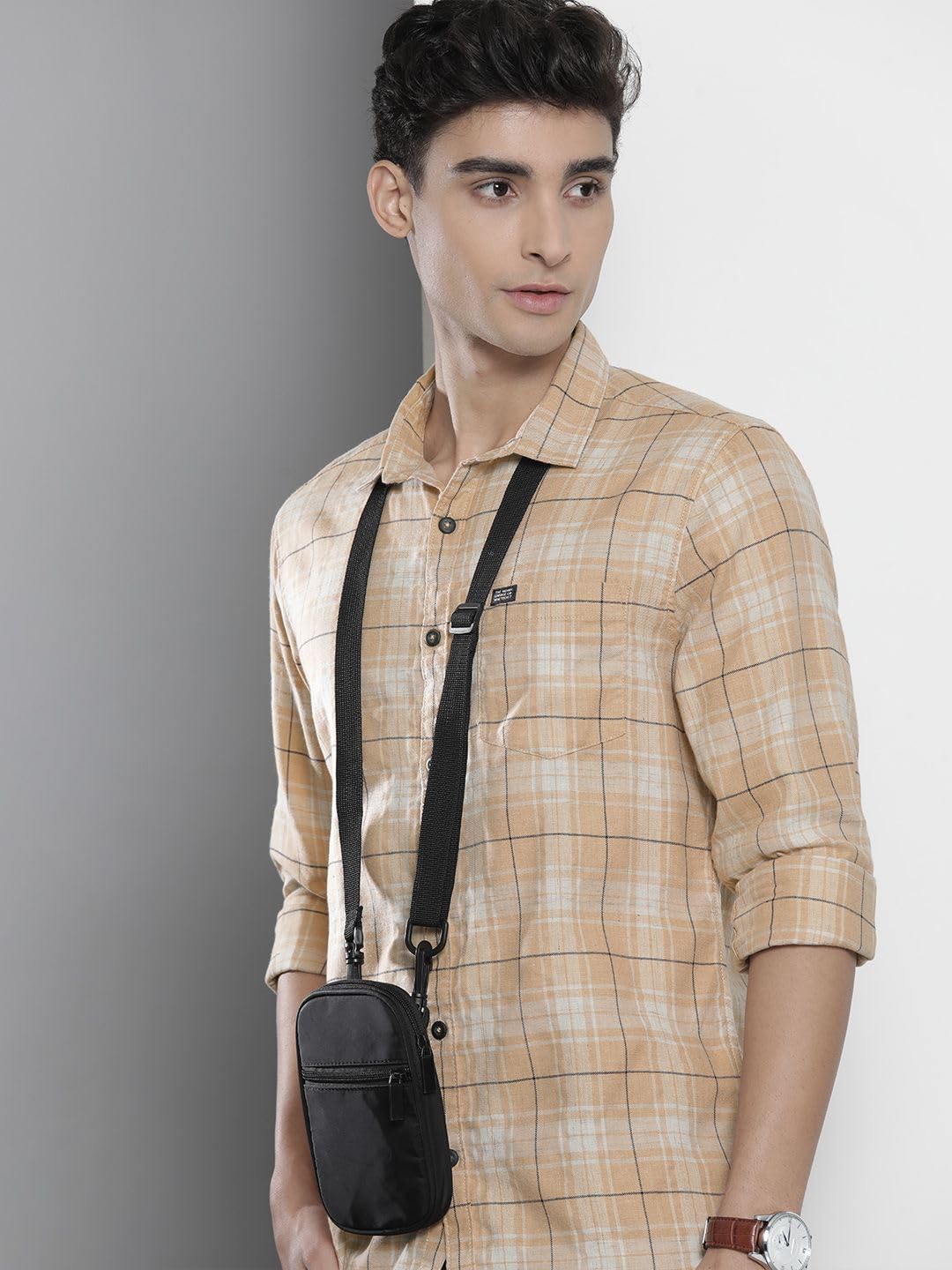 The Indian Garage Co Men's Slim Fit Shirt - Beige - Image 2