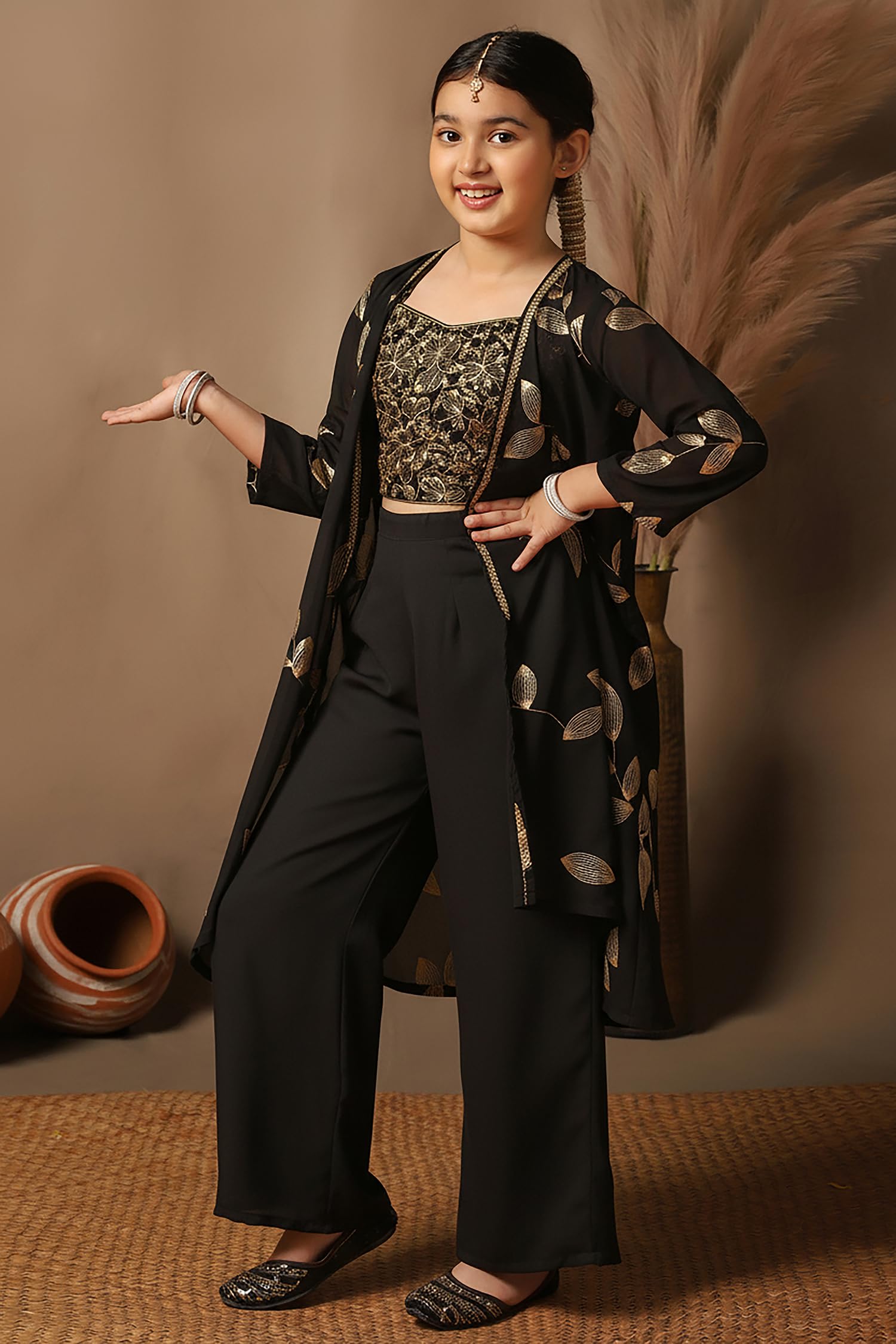 GarbGlide Georgette Embroidered Salwar Suit for Girls - Image 5