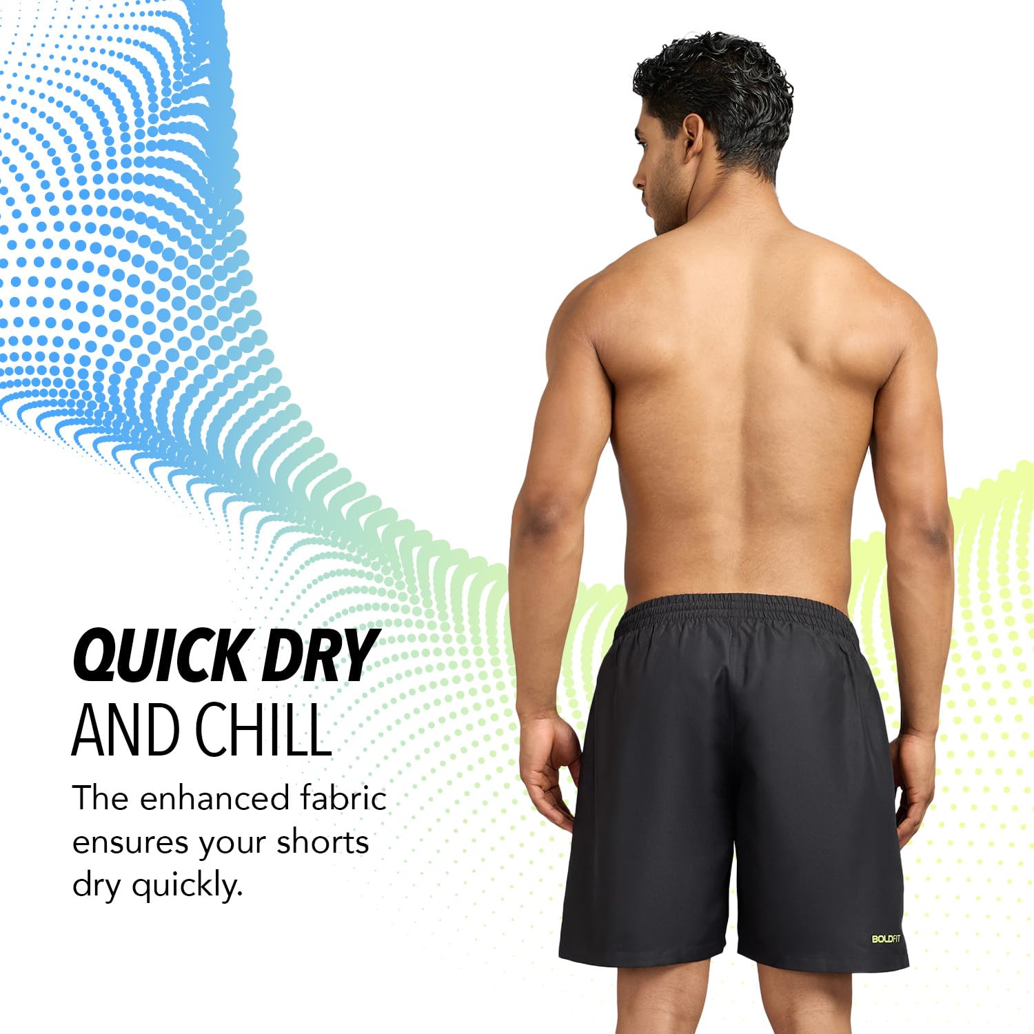 Boldfit Men's Swimming Shorts - Black - Image 4