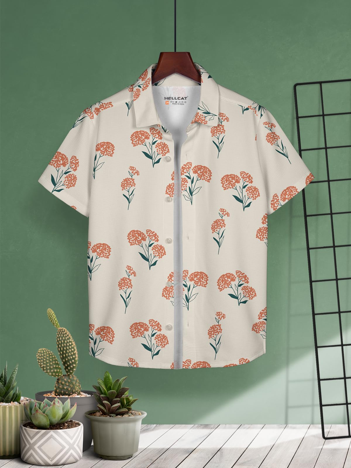 HELLCAT Beige Printed Casual Shirt for Boys - Image 2