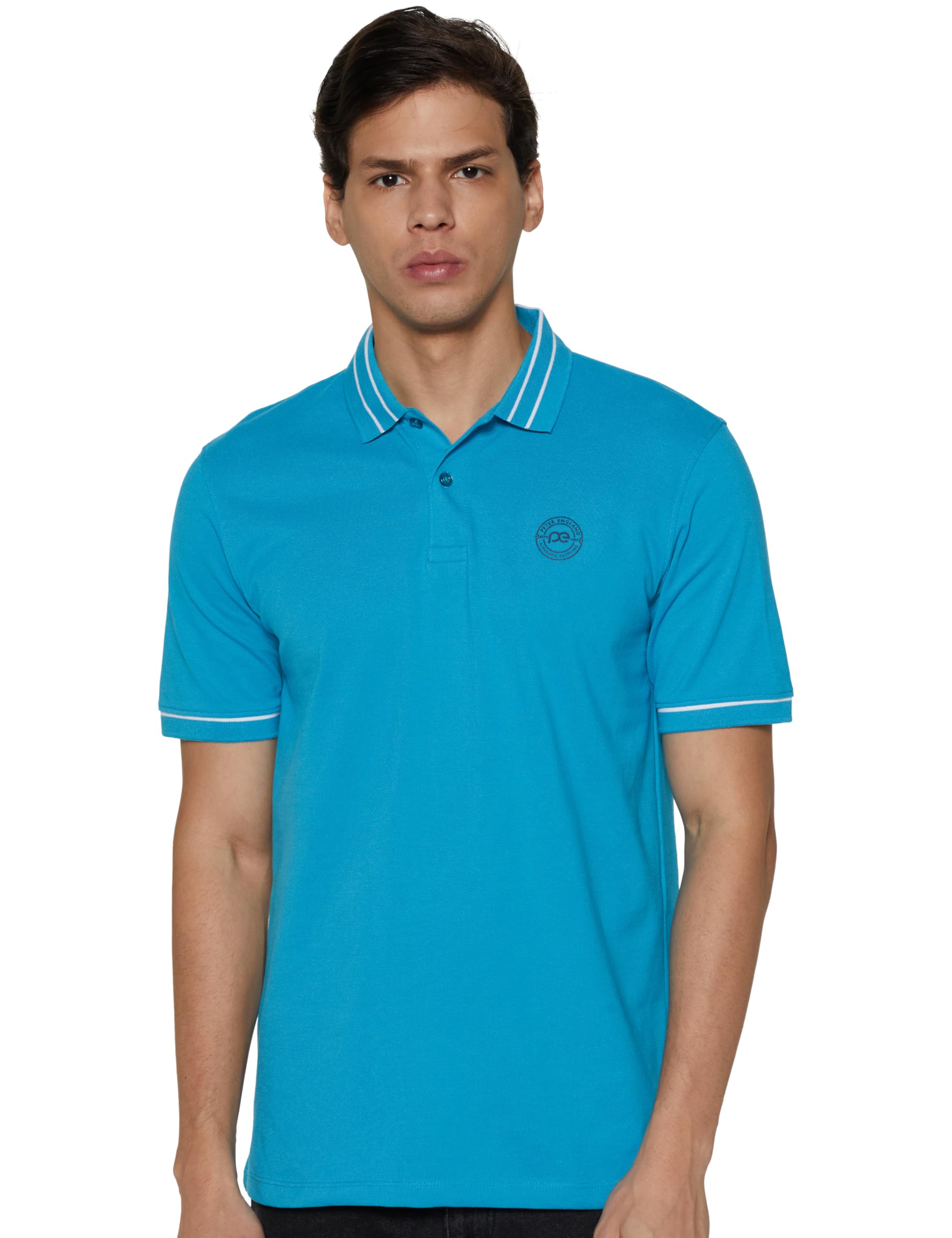 Peter England Men's Blue Polo T-Shirt