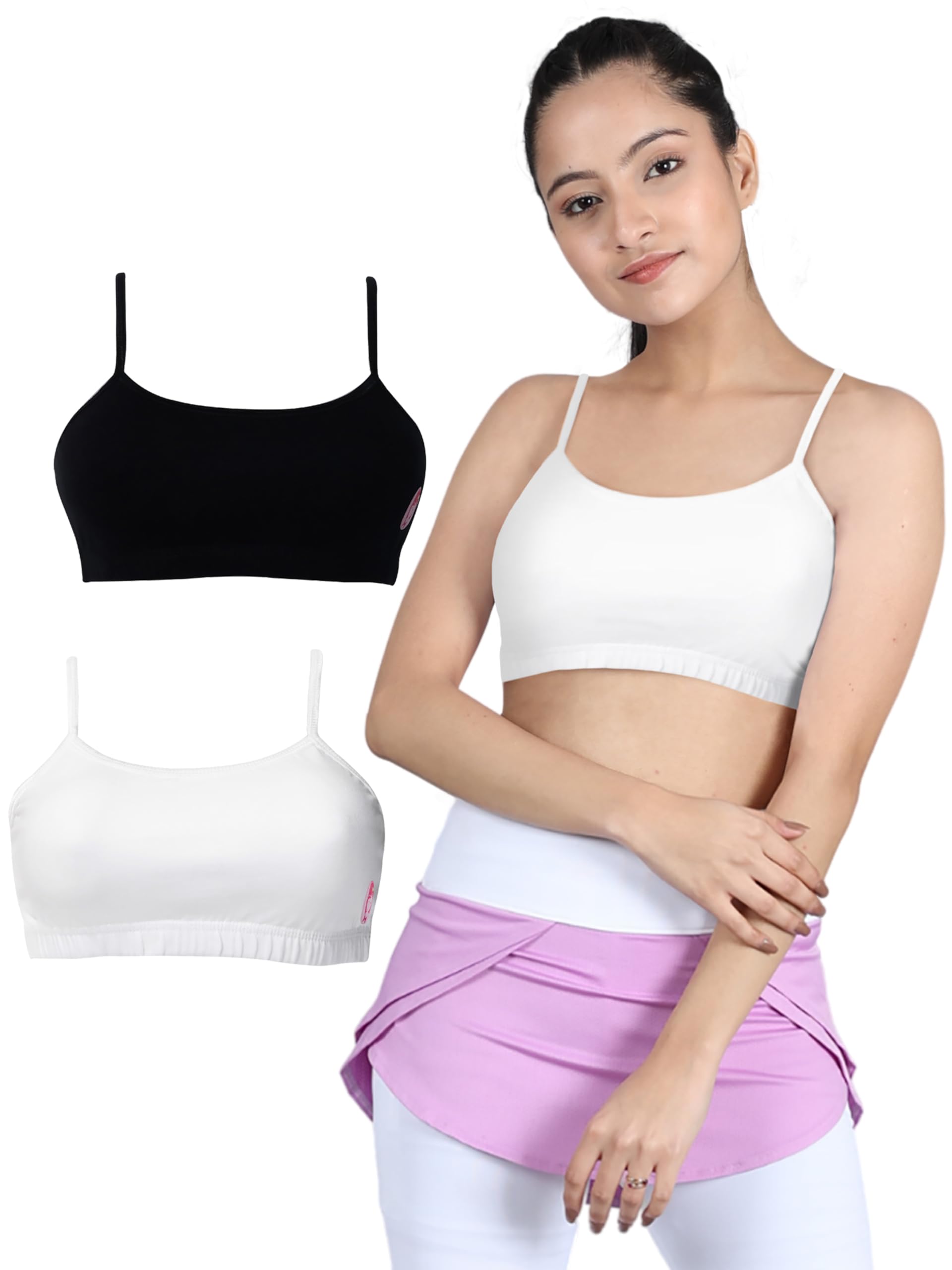 DChica Sports Bra for Girls Cotton Non-Padded