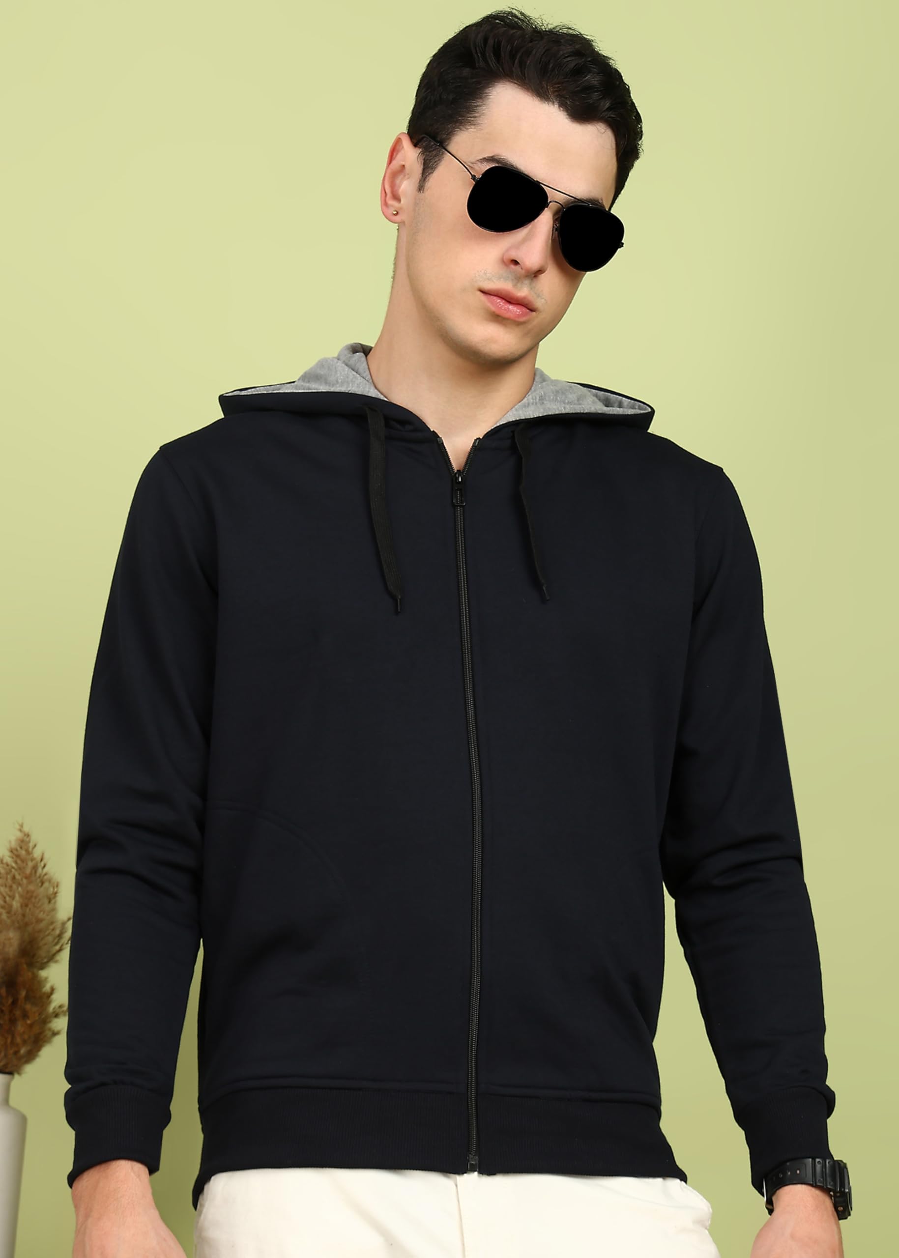 Alan Jones Men's Navy Zipper Hoodie Sweatshirt - Image 4