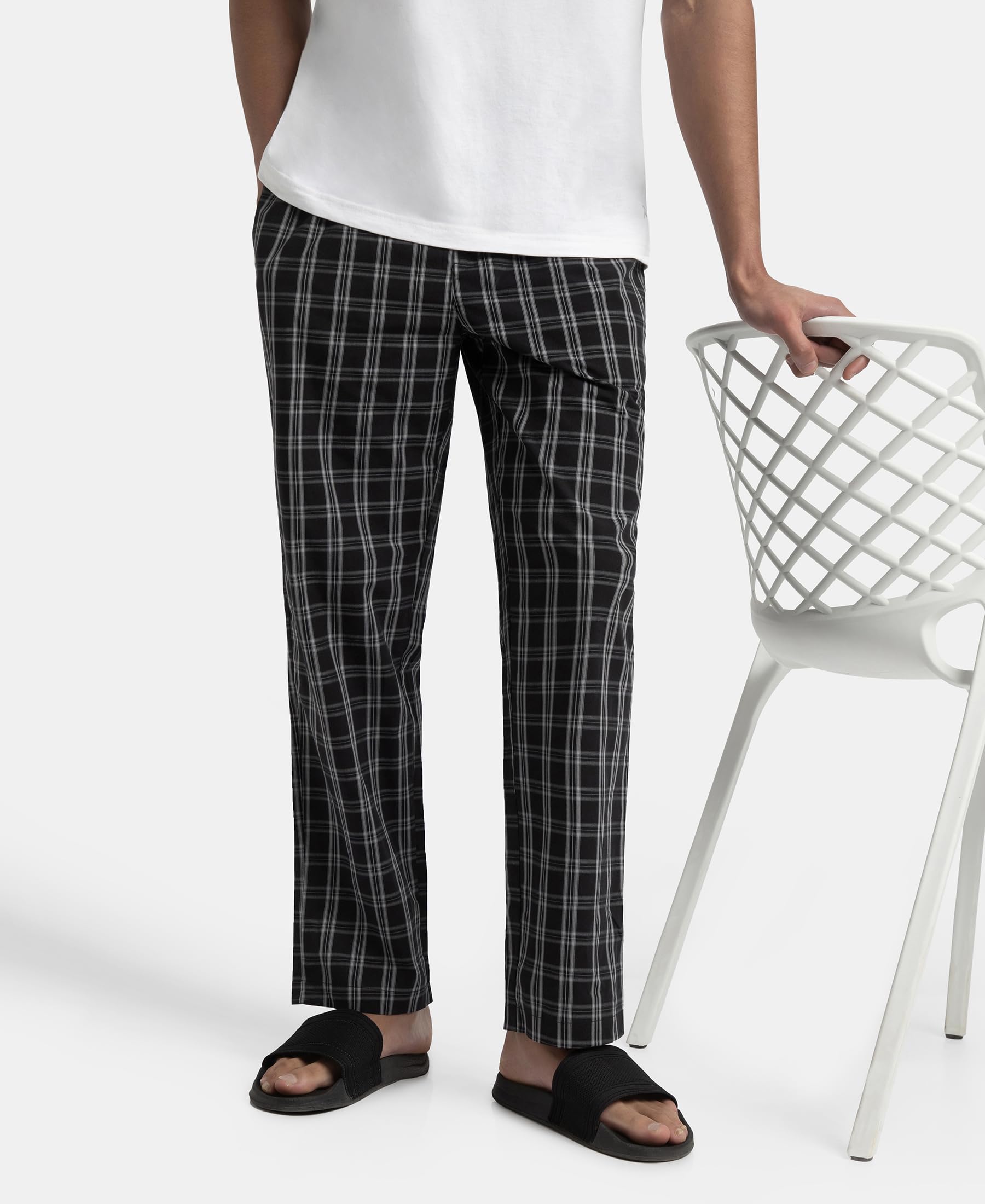 Jockey Men's Checkered Pyjama - Blue - Image 5
