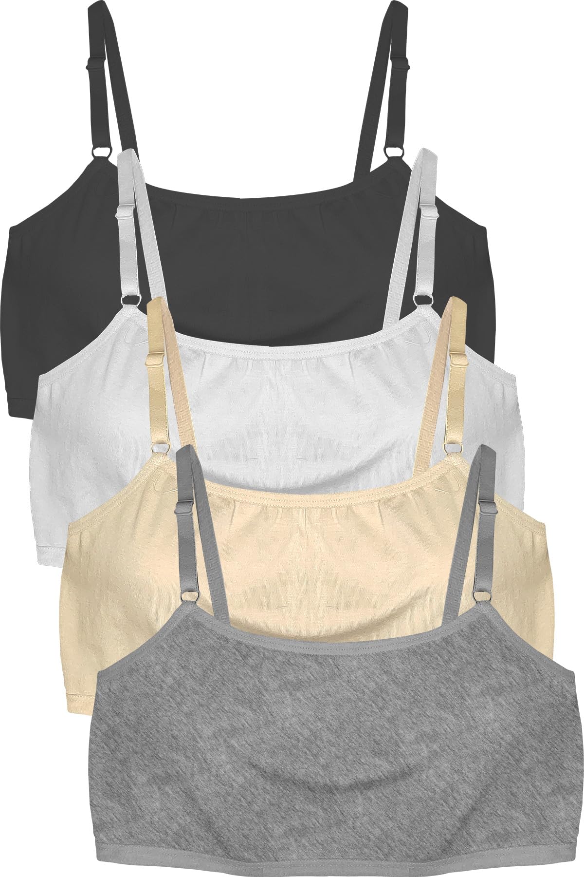 Dressably Cotton Solid Bras for Girls - Black White Grey