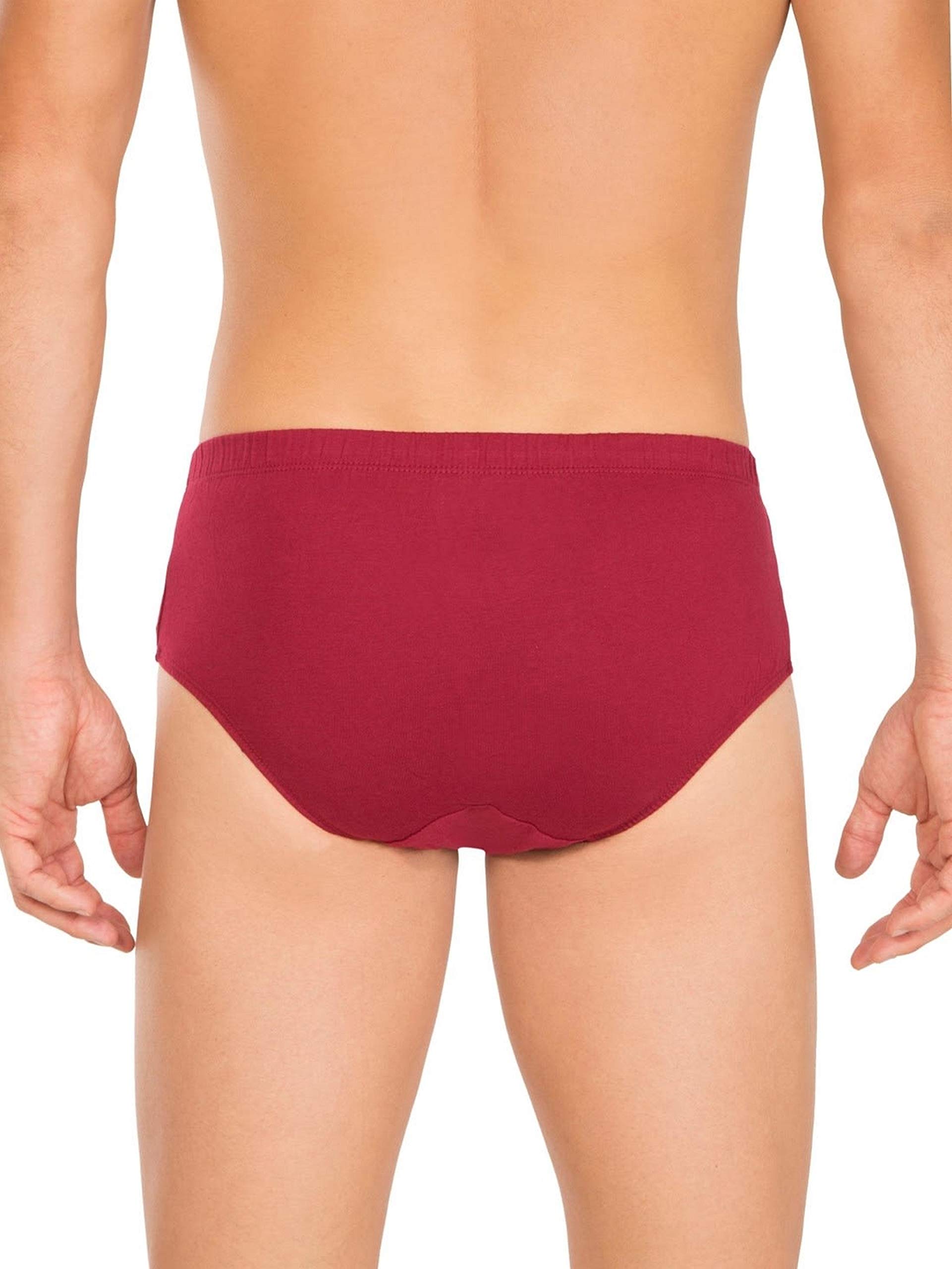 Jockey Men's Cotton Poco Brief - Red Wine - Image 3