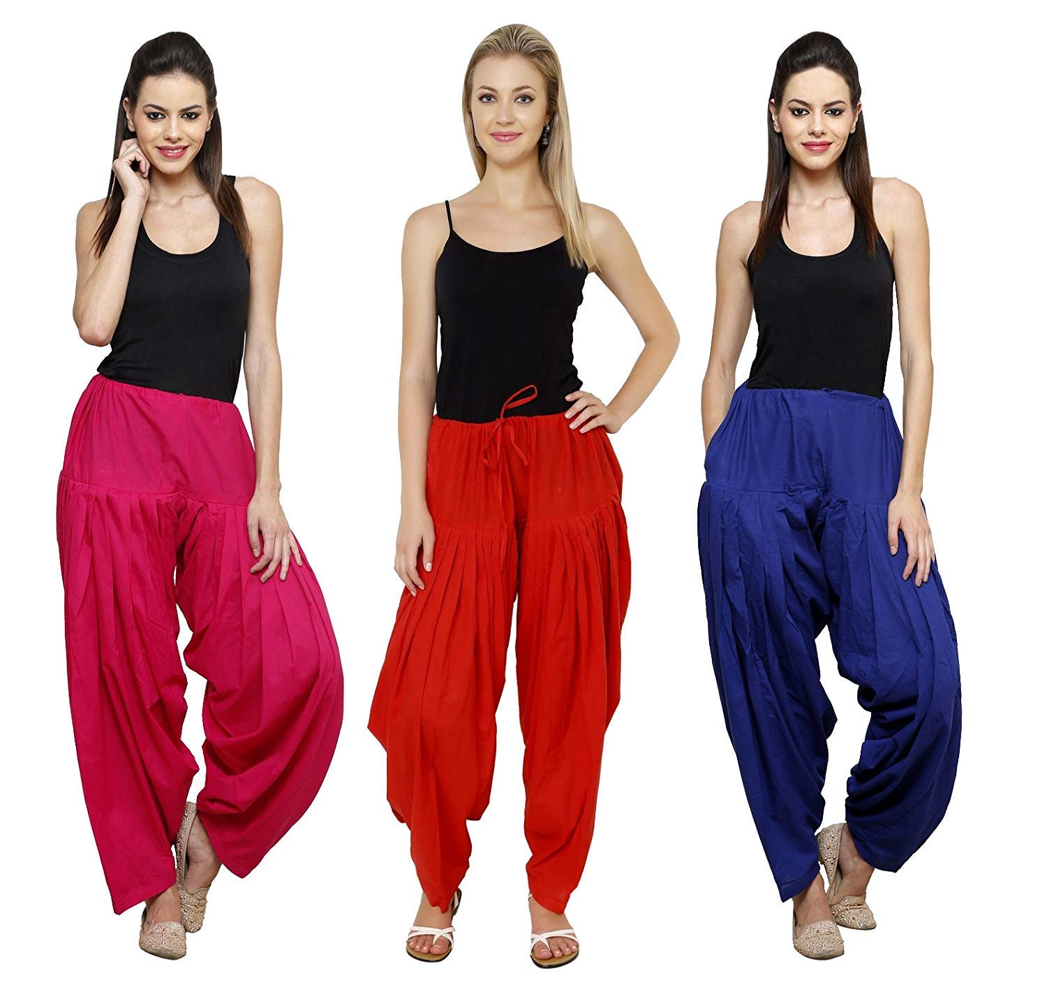 Pistaa Women Patialas Rani Pink Red Royal Blue