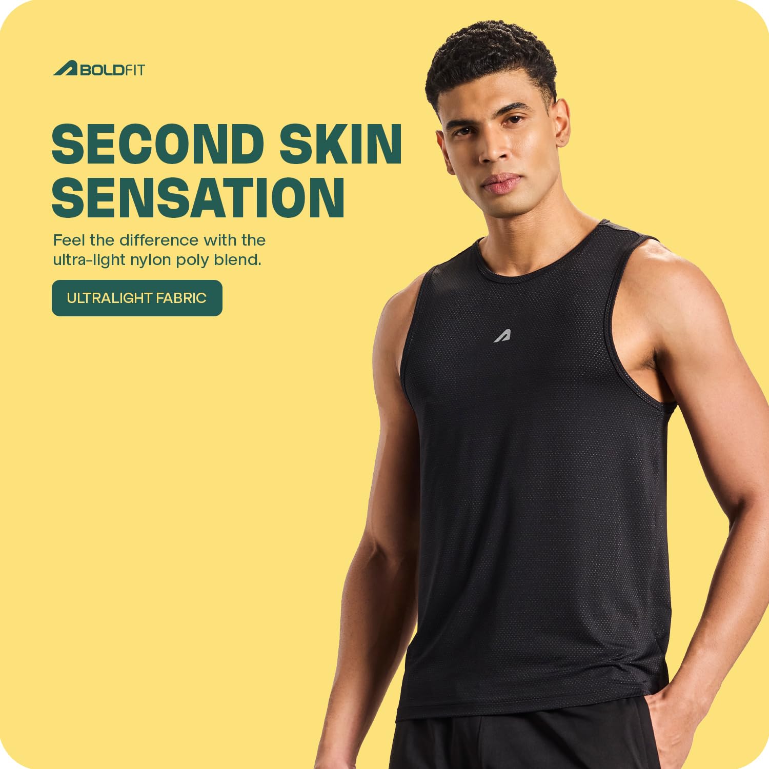 Boldfit Men's Vest - Blue Black - Image 2