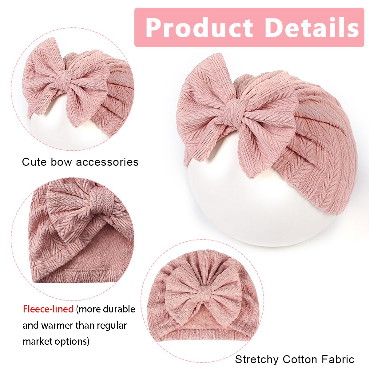 PALAY Baby Cap - Soft Warm Bow - Image 3