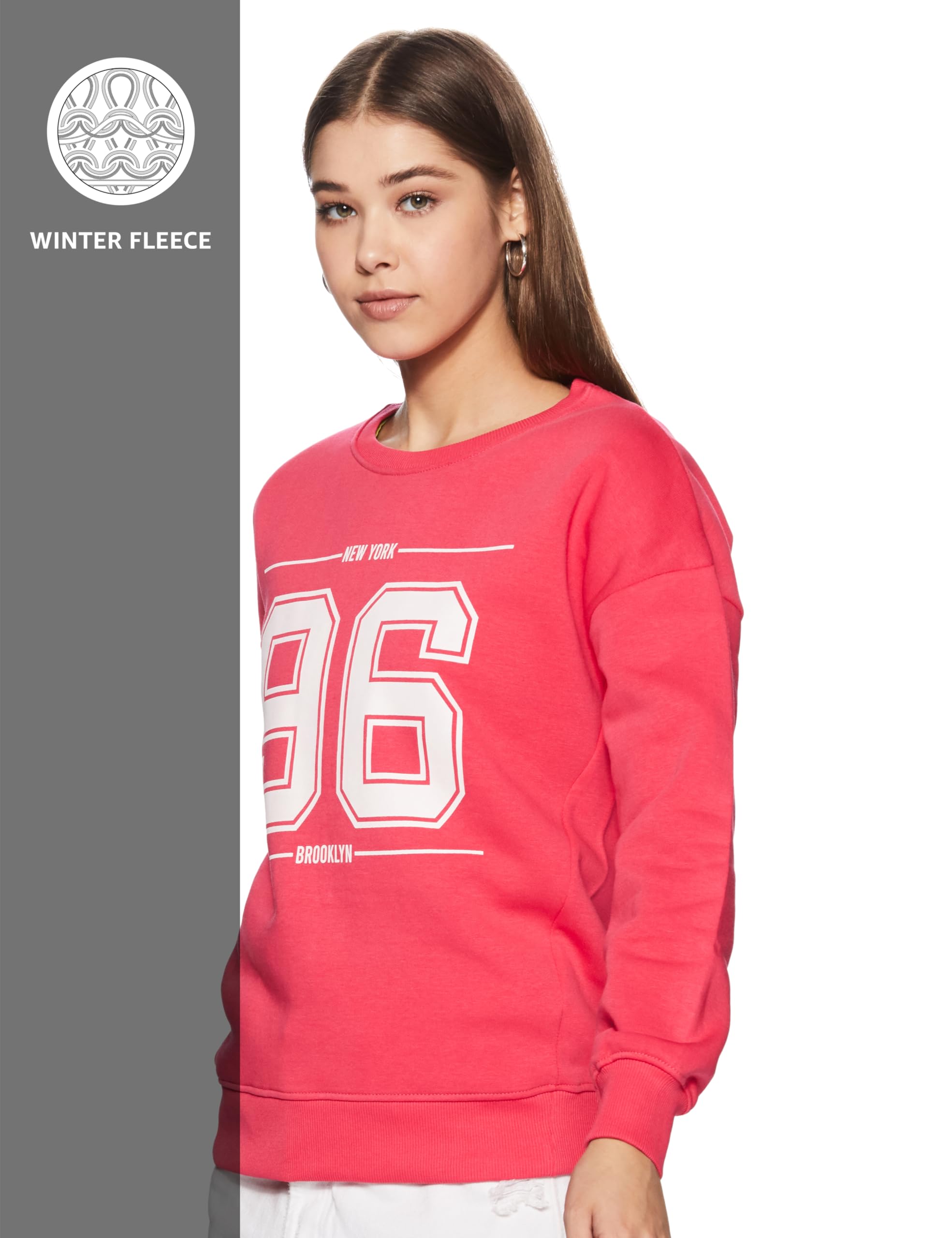 Amazon Women's Placement Print Sweatshirt - Candy - Image 3