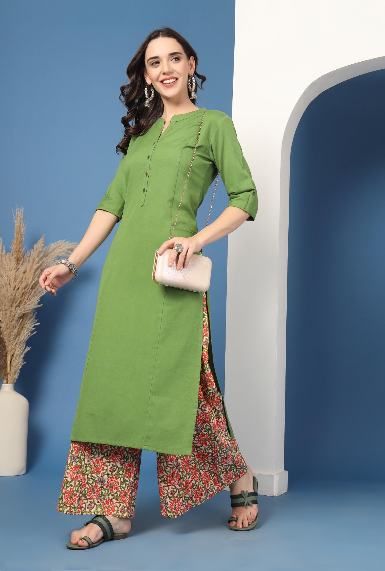 Pistaa Women's Cotton Salwar Suit - Peachy Pink - Image 4