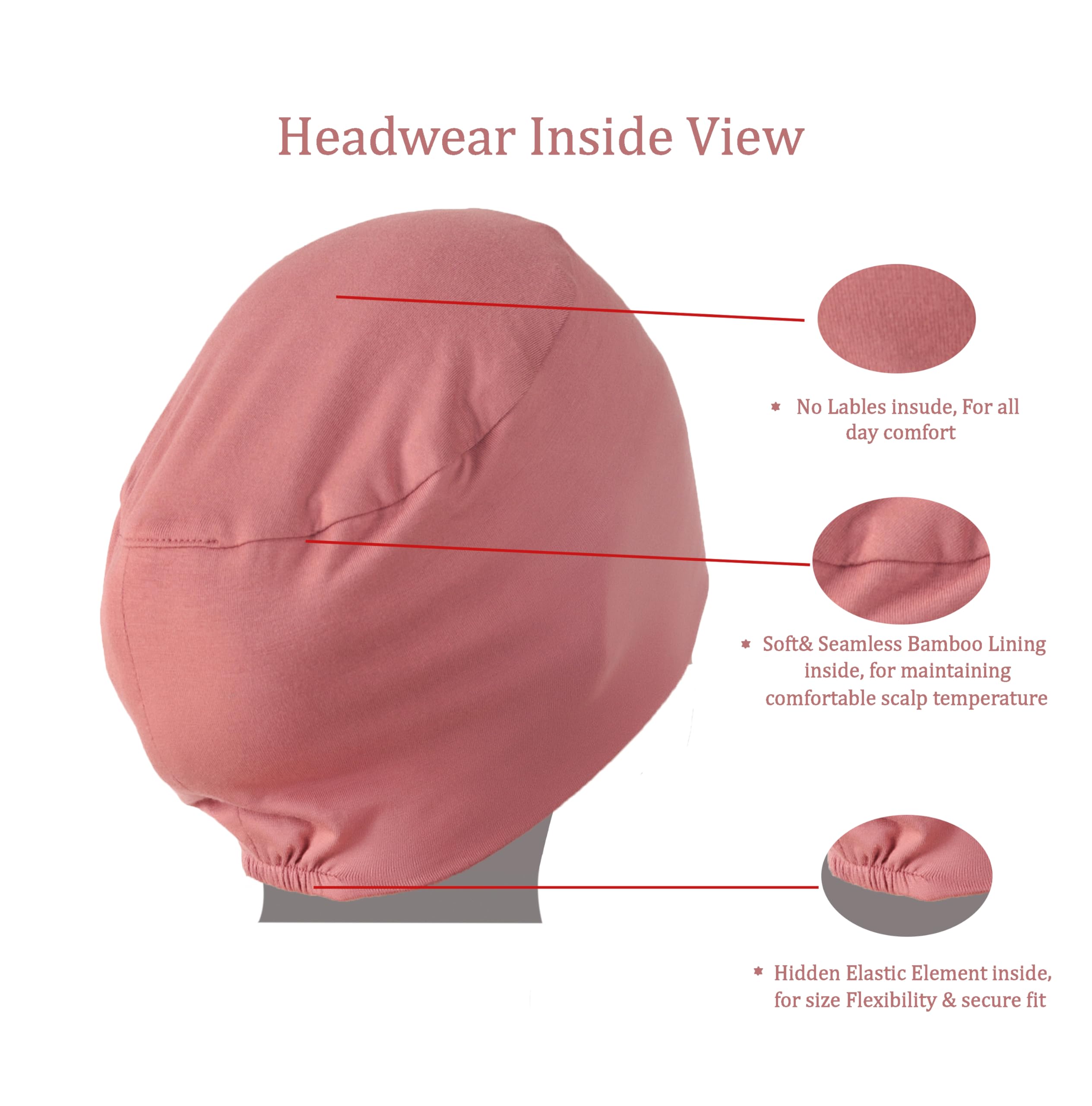 CONFIRTINO Chemo Cap for Women - Peach - Image 2