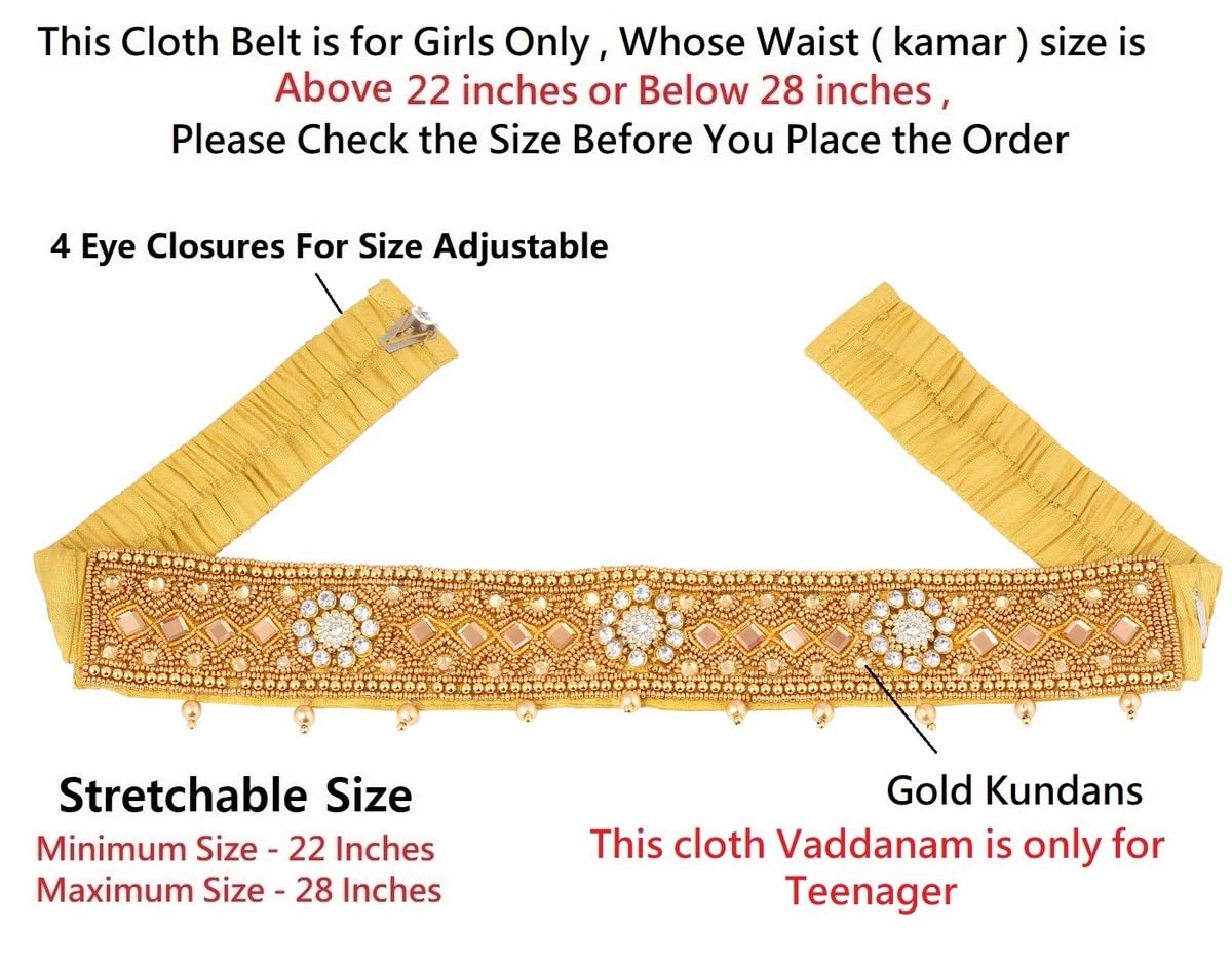 VAMA Fashions Golden Zardosi Work Kamarbandh for Girls - Image 2