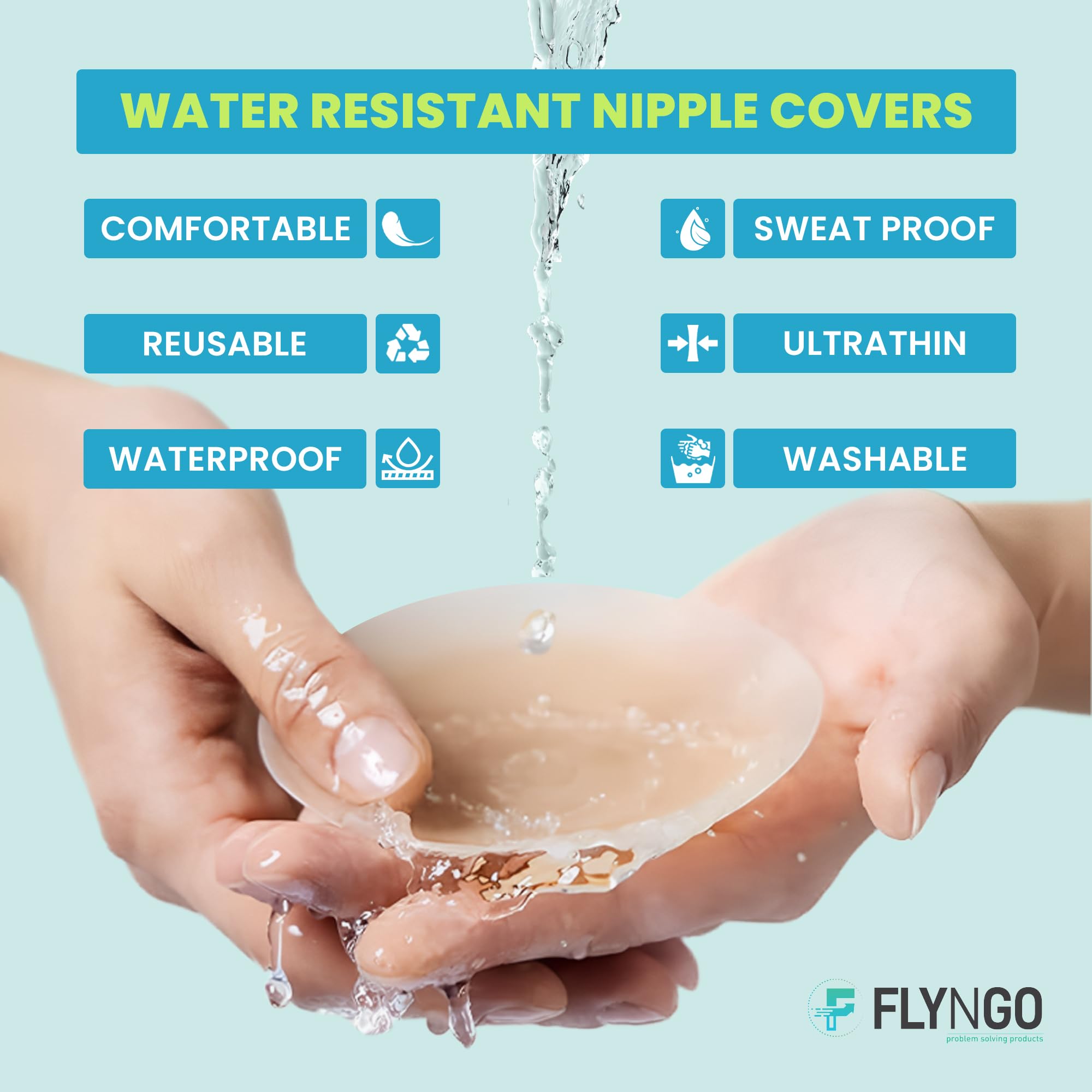 FLYNGO Reusable Silicone Nipple Covers for Women - Image 3